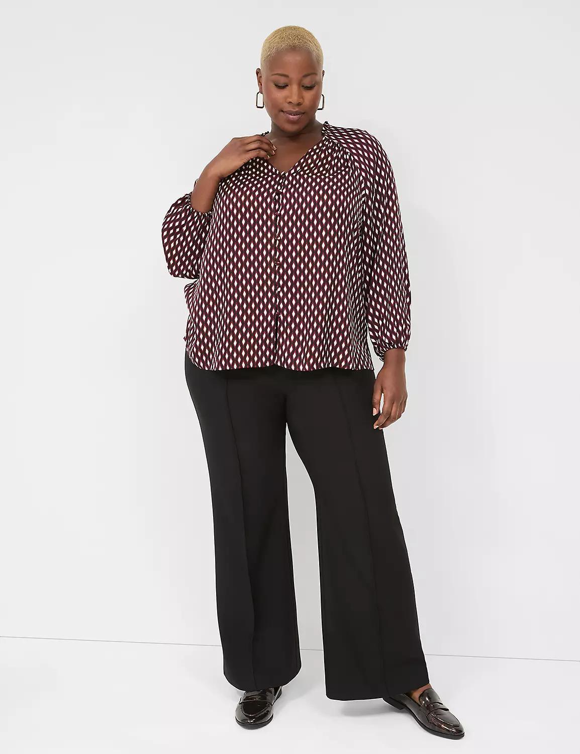 Faux Button-Front Blouse Product Image