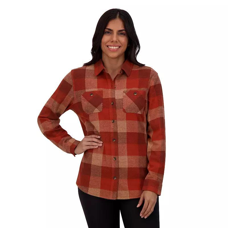 Women's ZeroXposur Billy Brushed Knit Plaid Shirt, Size: XL, Pink Buffalo Product Image