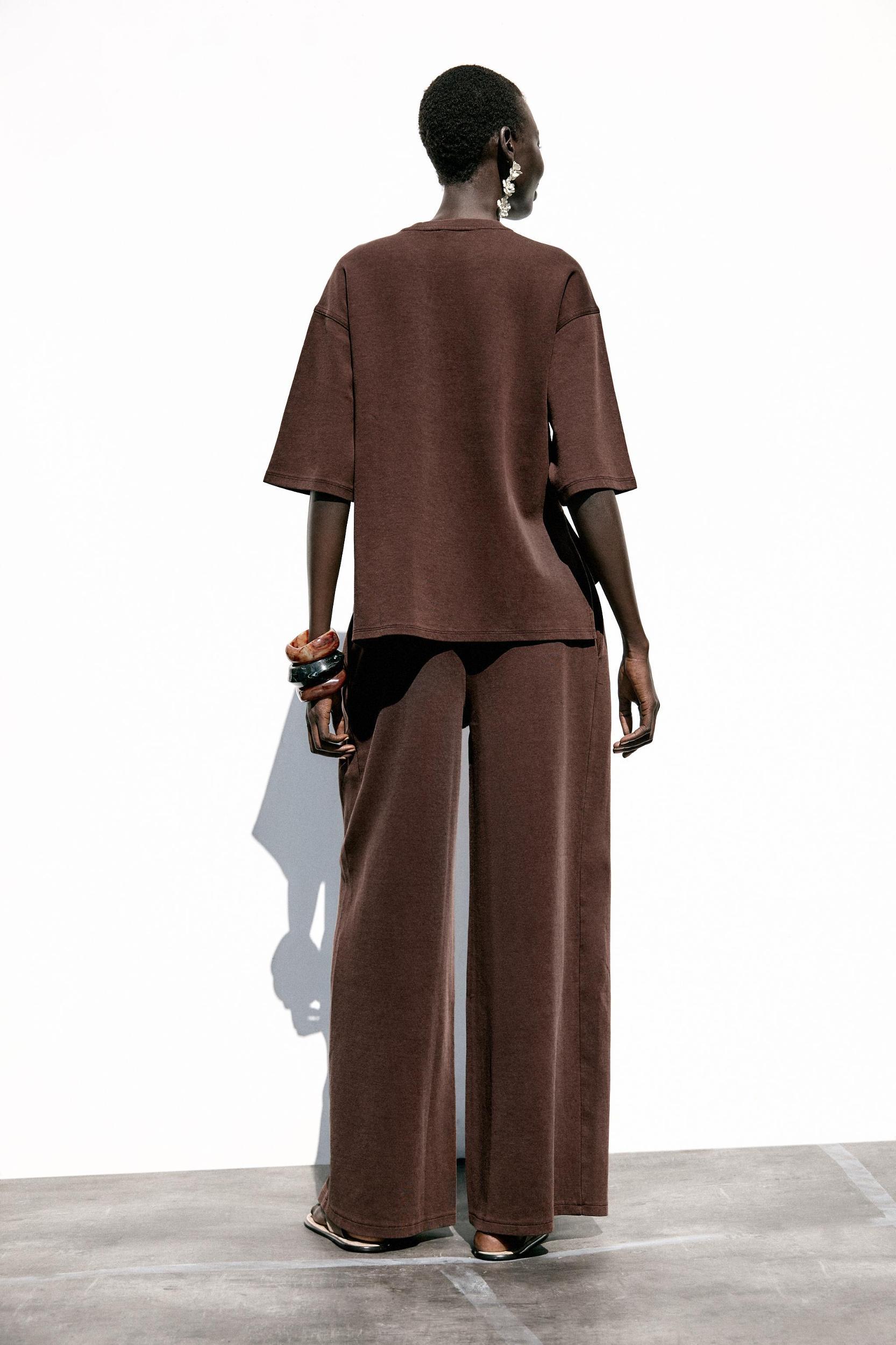 WASHED EFFECT INTERLOCK PANTS Product Image