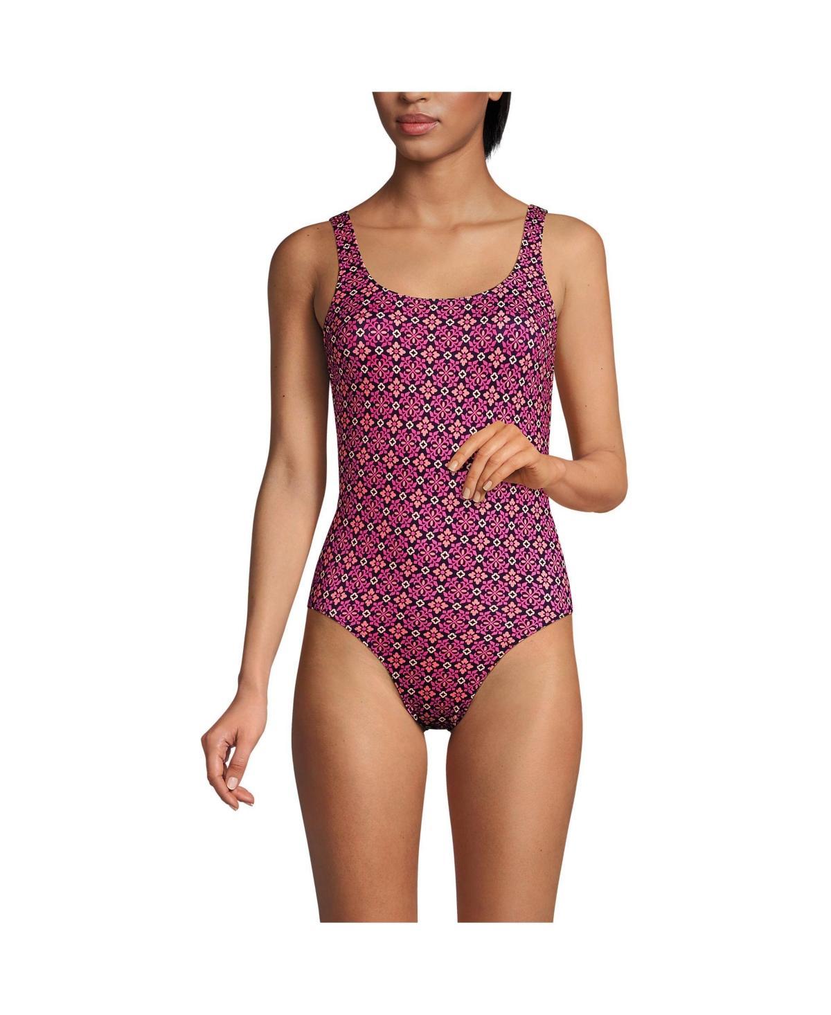 Womens Lands End Tugless Sporty UPF 50 One-Piece Swimsuit Product Image