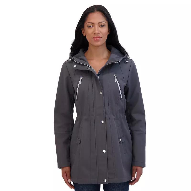 Women's Sebby Collection Hood Water-Resistant Anorak Jacket, Size: Small, Black Product Image