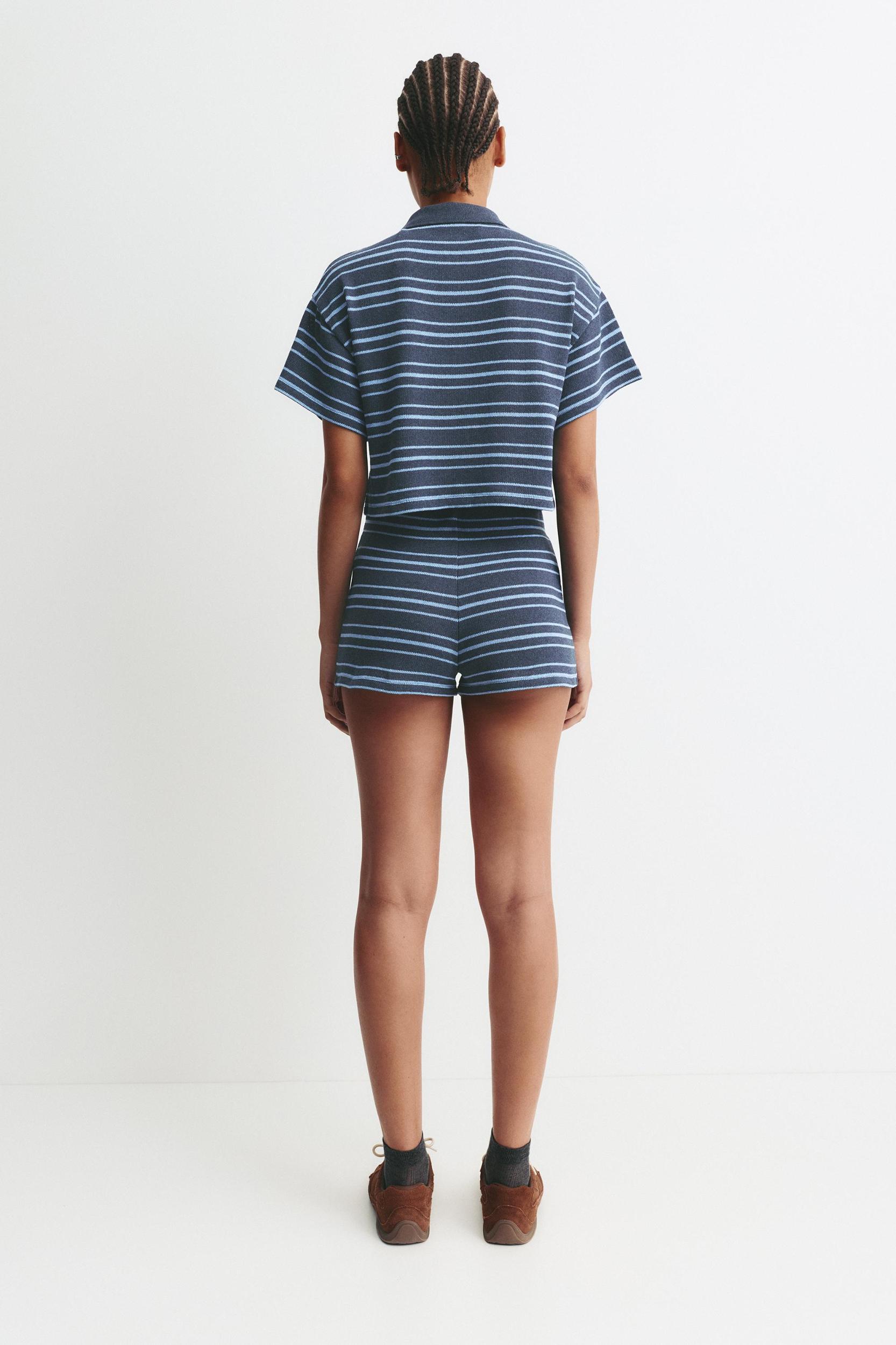 Striped knit polo shirt Product Image