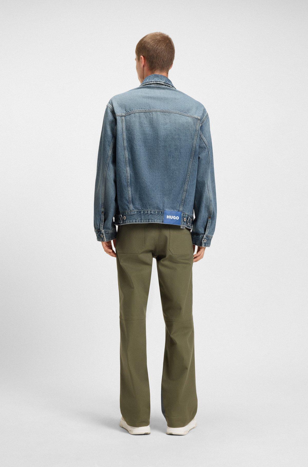 Loose-fit jacket in blue stonewashed denim Product Image