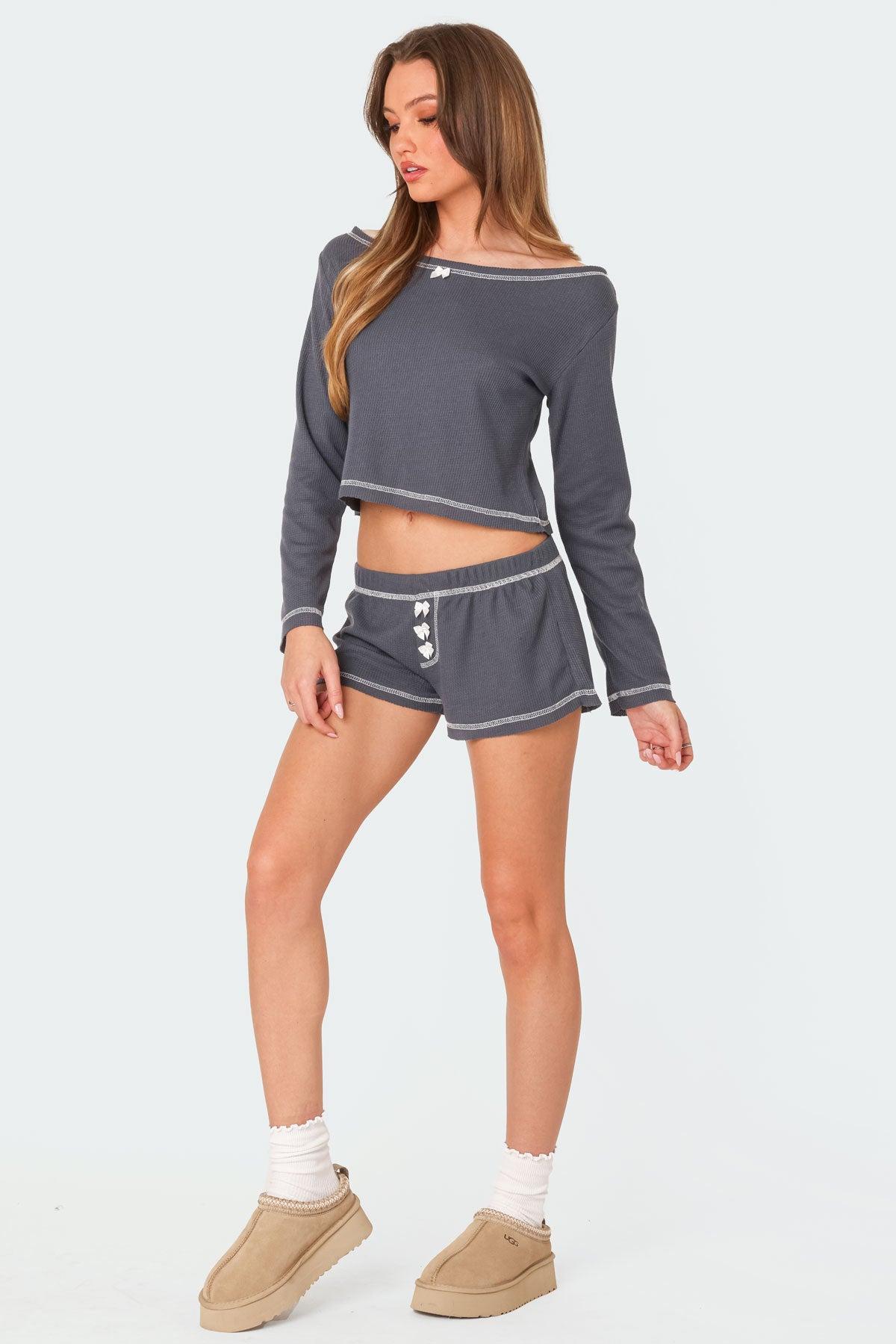 Peoni Waffle Shorts Product Image