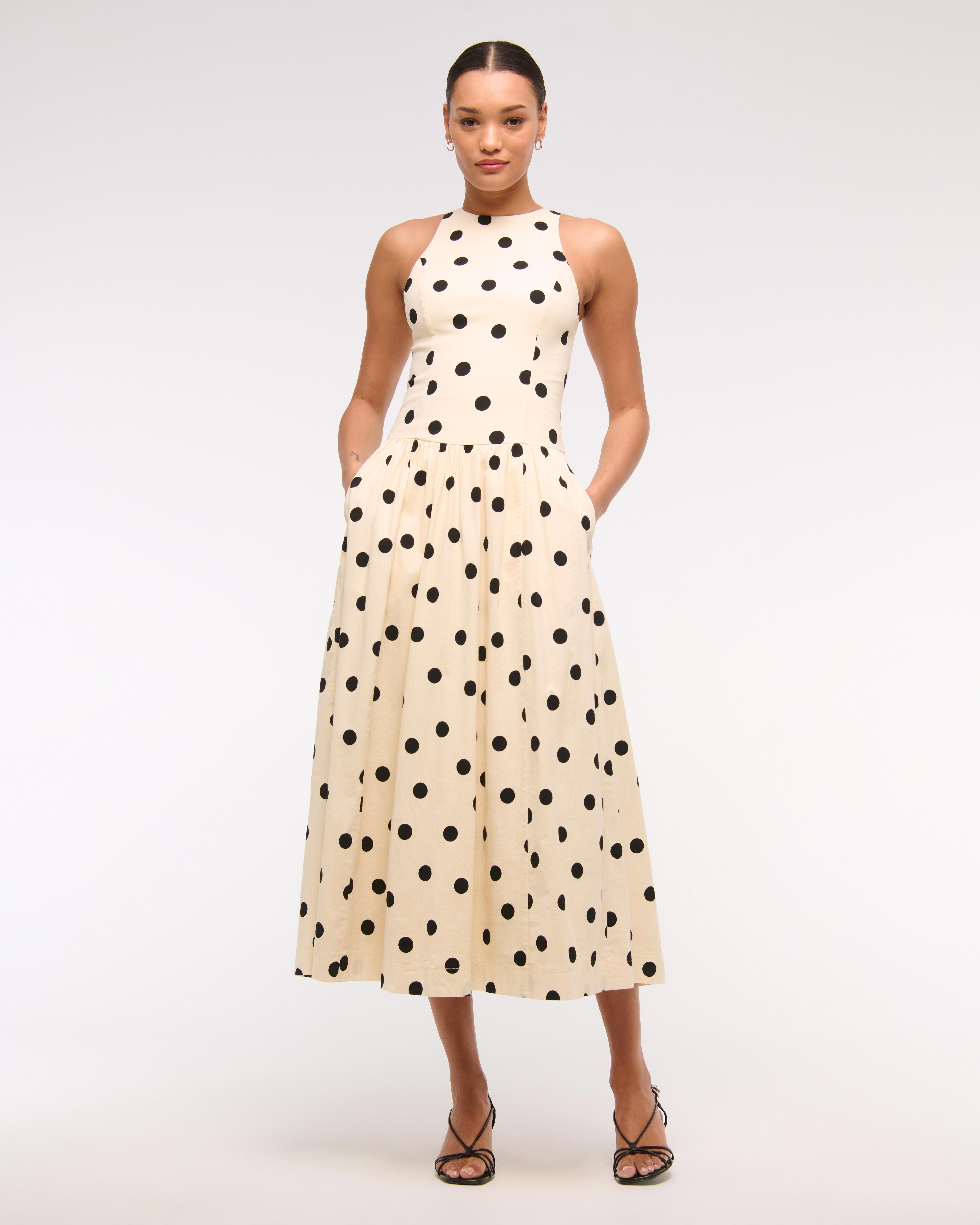 Drop-Waist Midi Dress Product Image