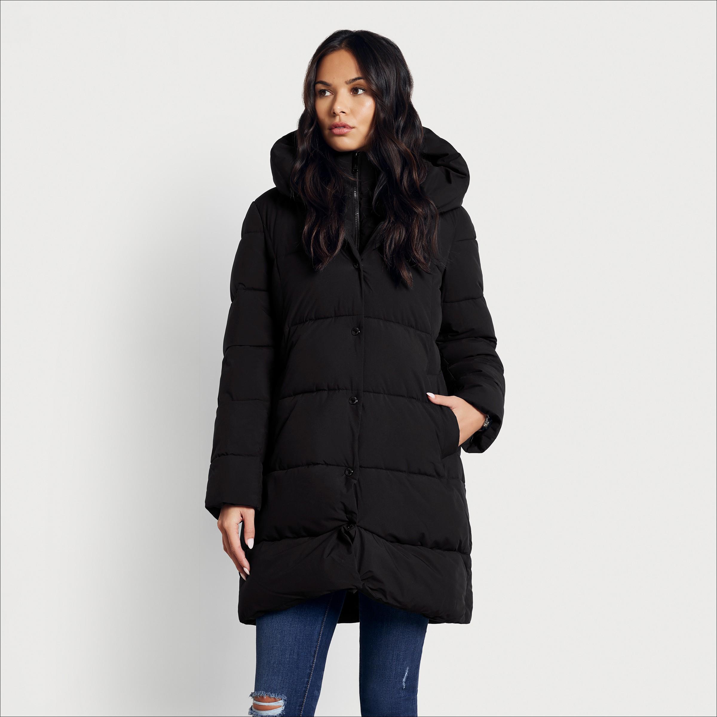 Womens Hooded Bib Puffer Coat Product Image