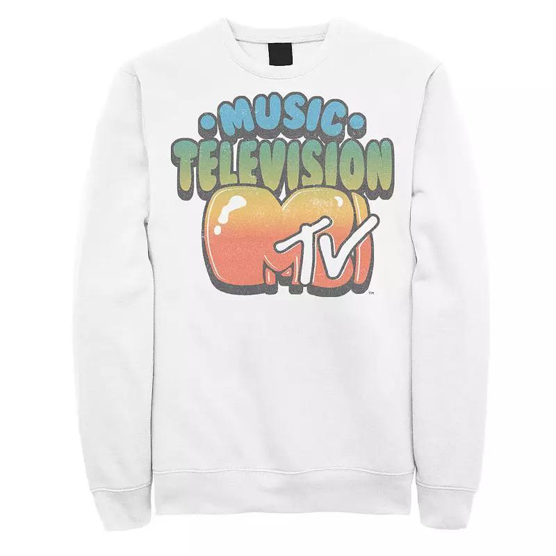 Men's MTV Logo Bubble Balloon Font Style Sweatshirt, Size: Large, Athletic Grey Product Image