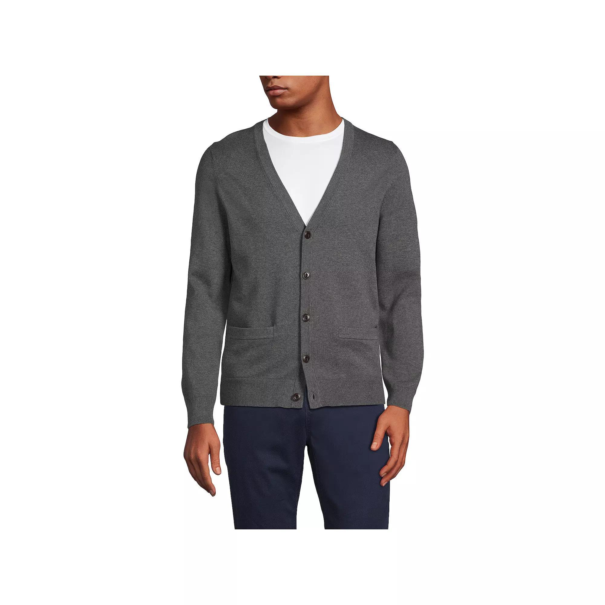 Big & Tall Lands' End Cotton Cardigan, Men's,  Product Image