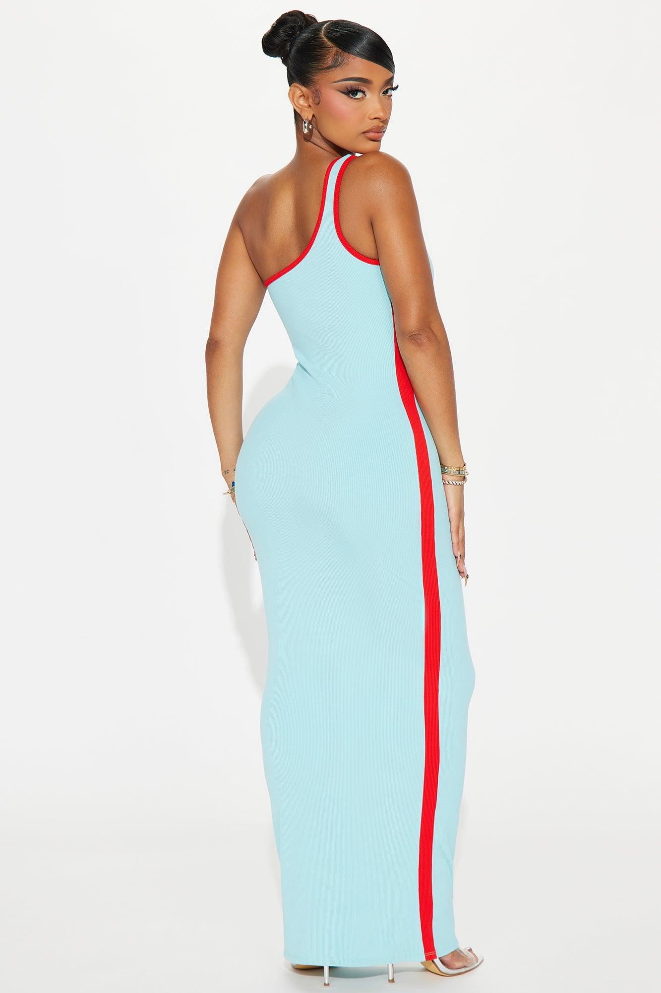 Maya Snatched Maxi Dress - Turquoise/combo Product Image