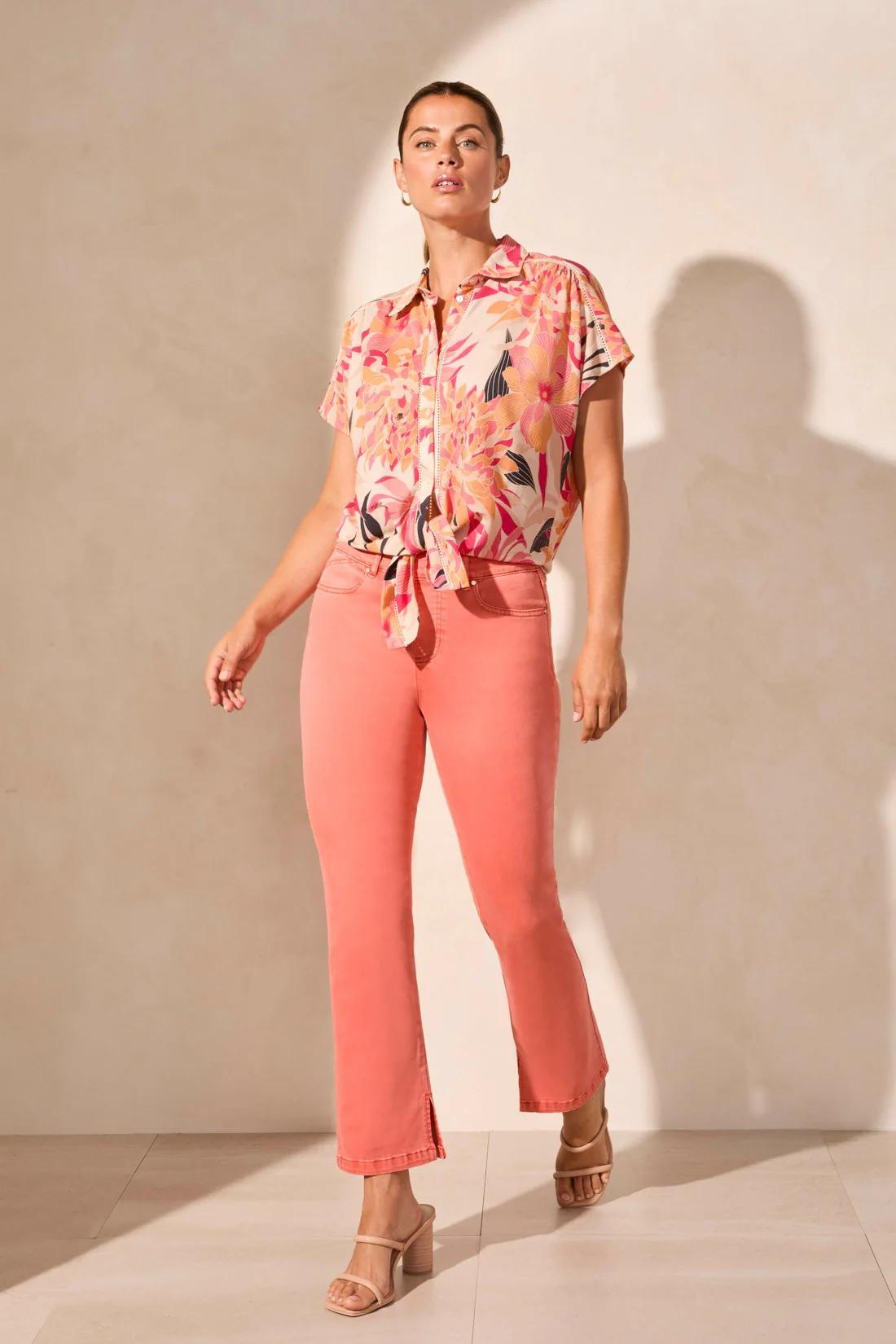 Tie-Front Short-Sleeve Shirt Product Image