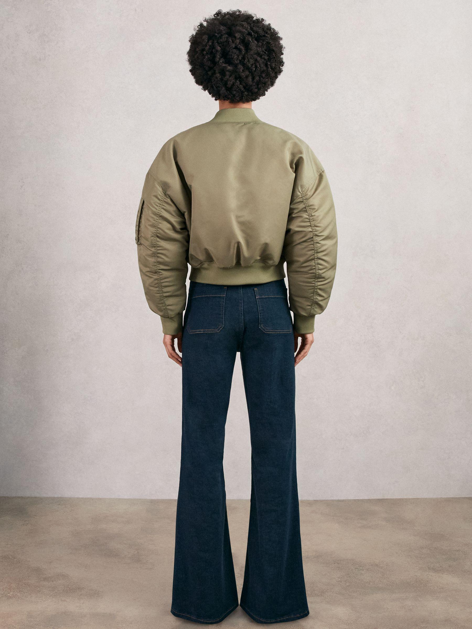 Technical Puffer Bomber Jacket in Khaki Product Image