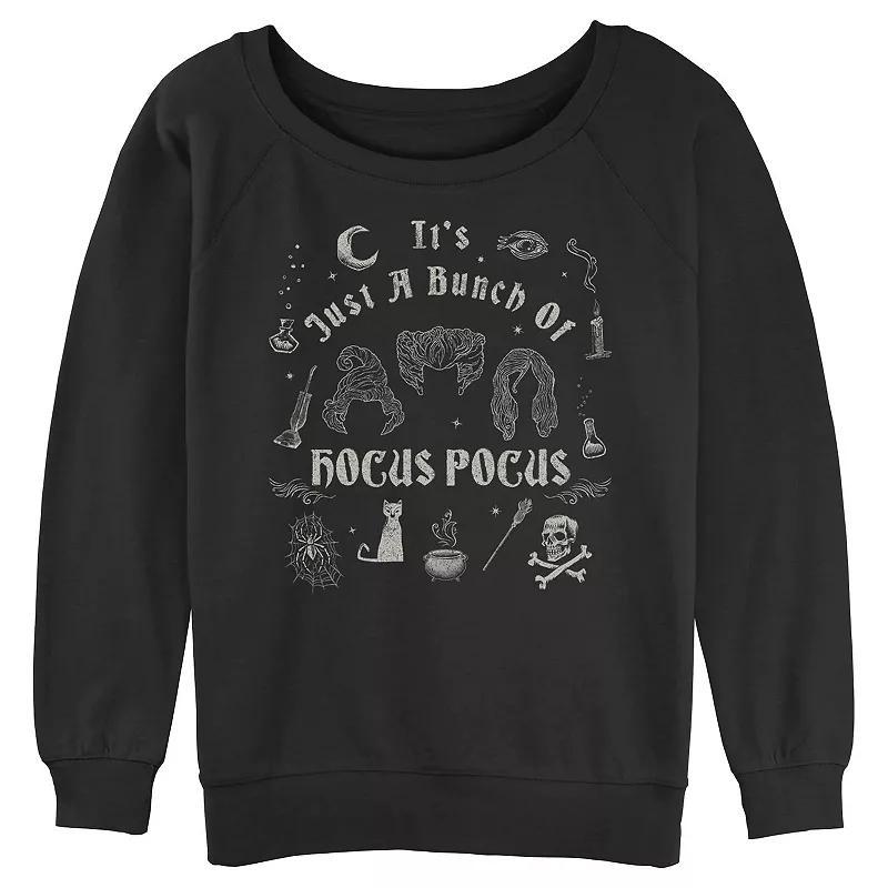 Juniors' Hocus Pocus It's A Bunch Of Hocus Pocus Doodles Graphic Slouchy Terry, Girl's, Size: XL, Black Product Image