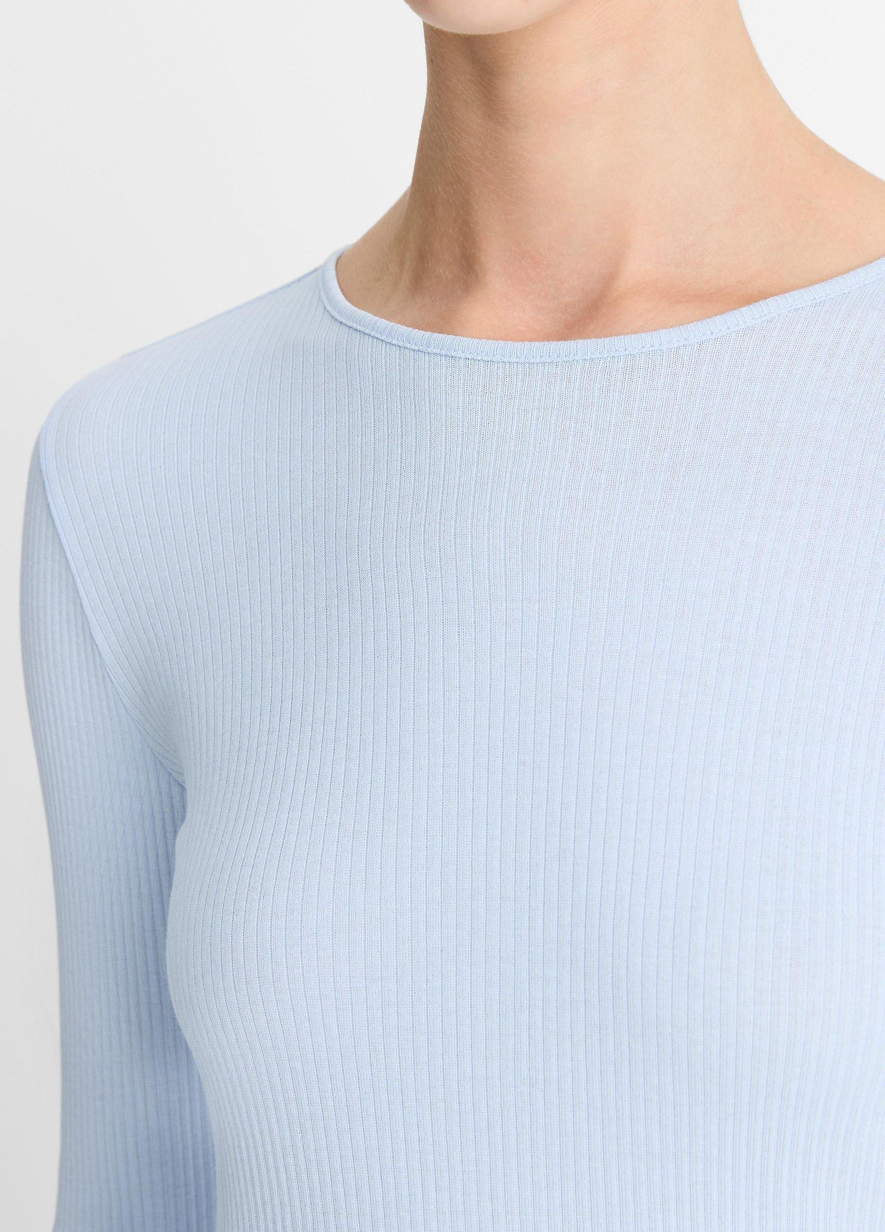 Ribbed Pima Cotton Long-Sleeve T-Shirt Product Image