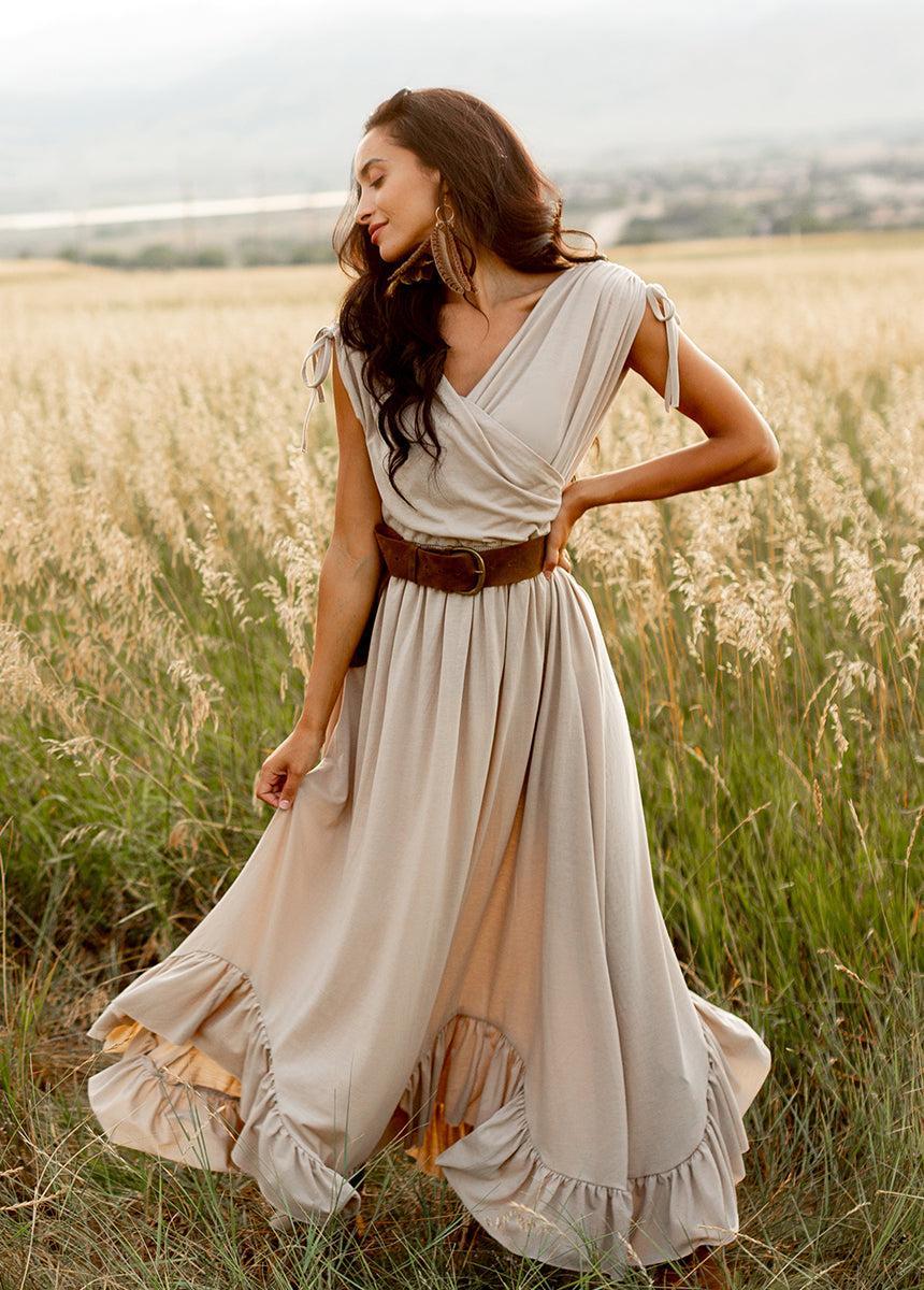 Giovanna Dress in Light Taupe Female Product Image