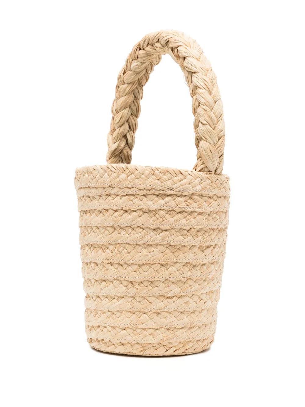 PATOU Iconic Raffia Bucket Bag In Neutrals Product Image