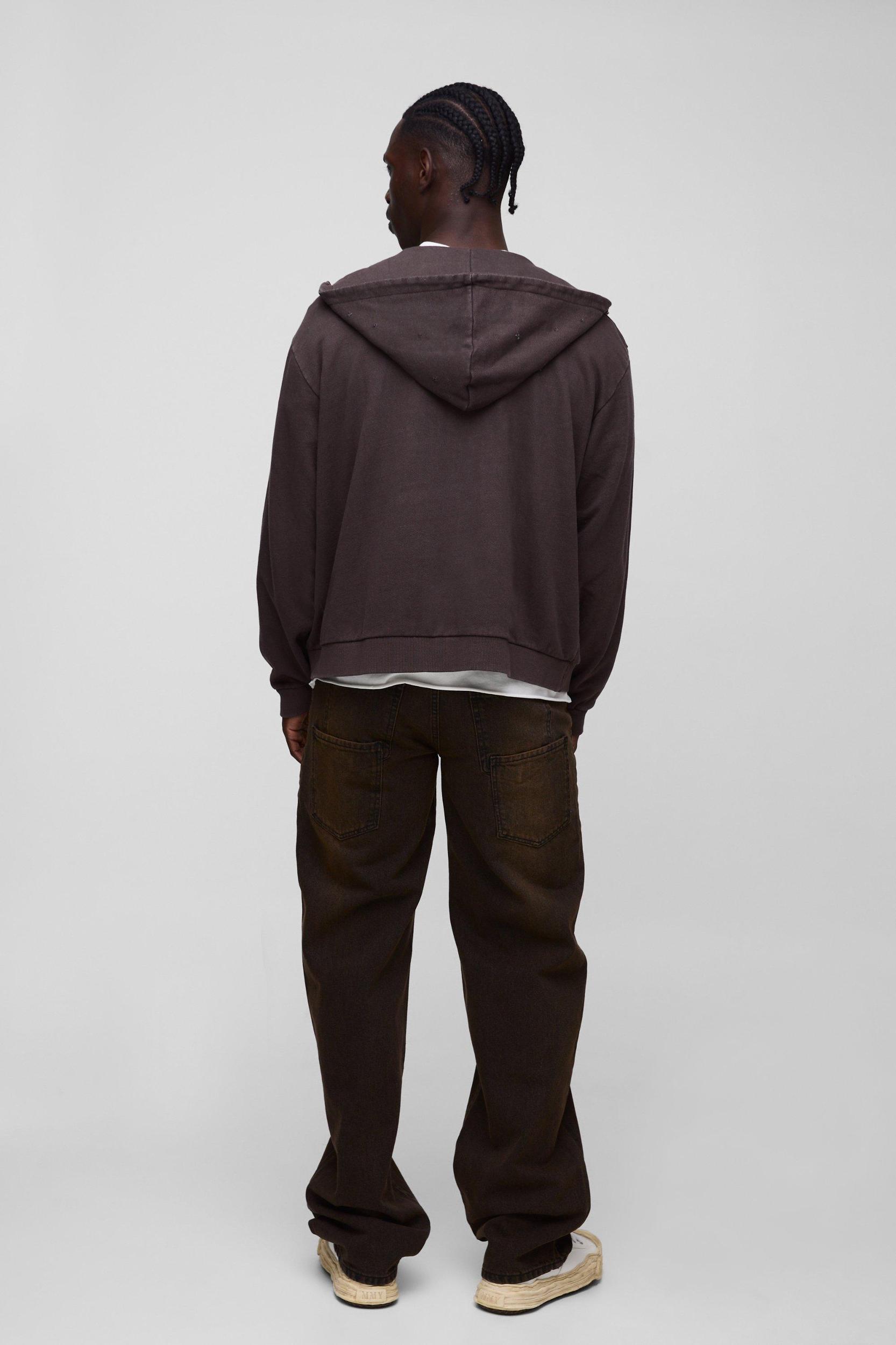 Relaxed Rigid Stacked Ombre Official Printed Jeans | boohooMAN USA Product Image