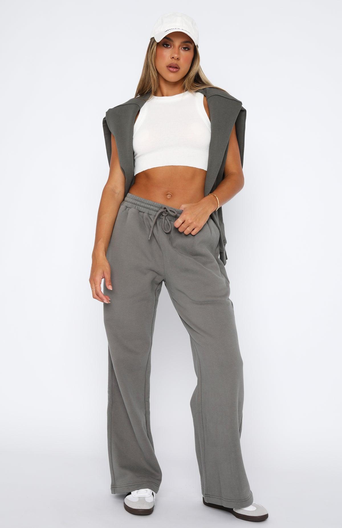 Stick With Me Wide Leg Sweatpants Slate Product Image