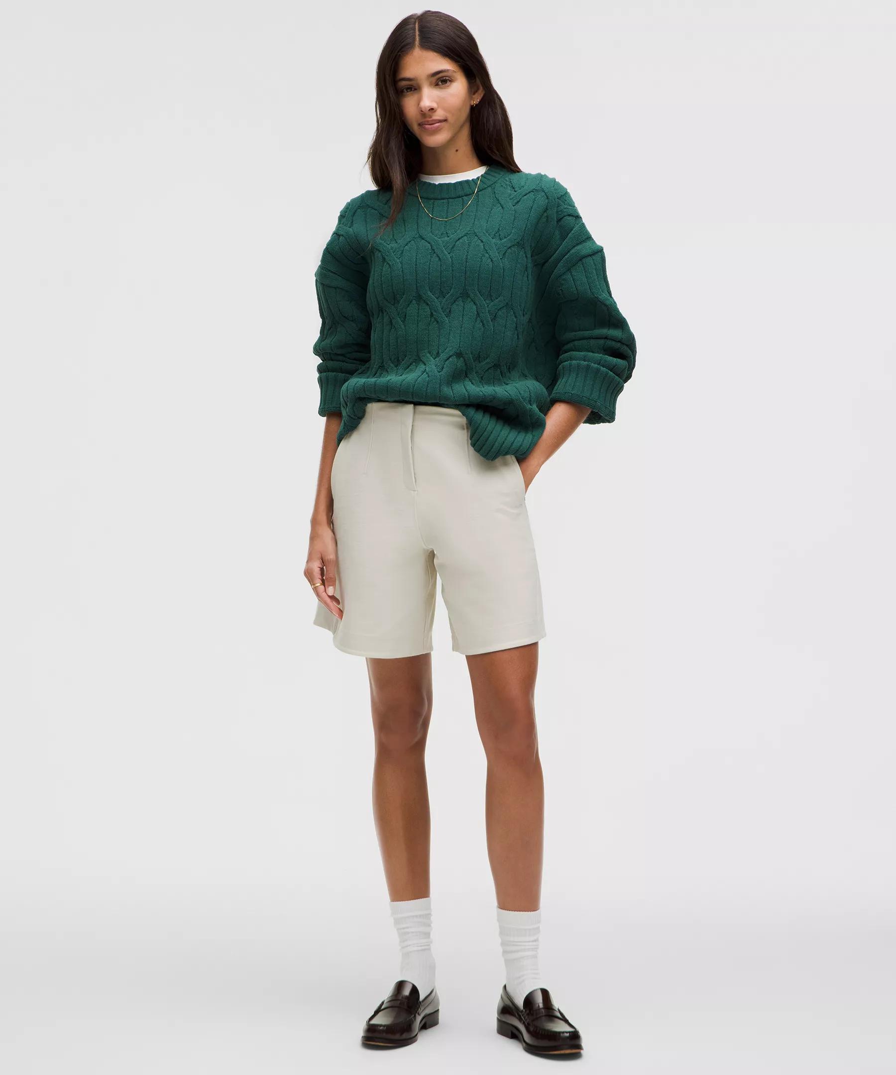 Cable-Knit Oversized Crewneck Product Image