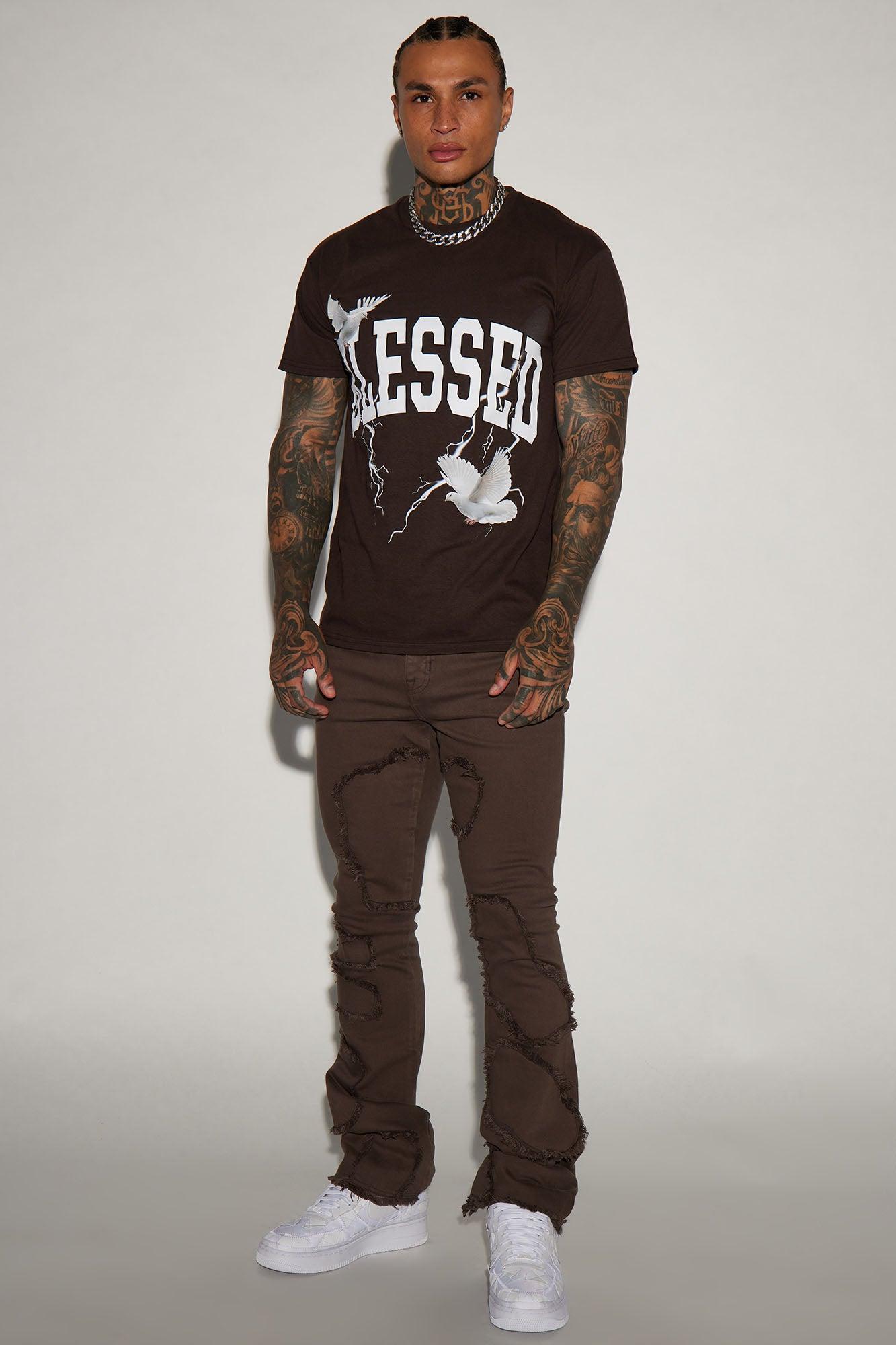 You Blessed Short Sleeve Tee - Brown Product Image