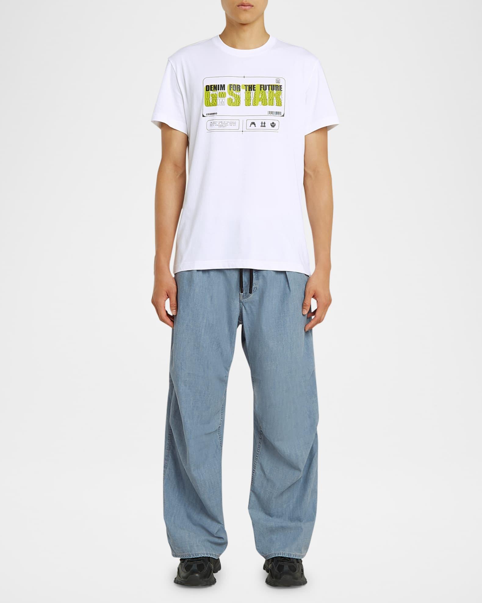 Men's Pleated 3D Denim Pants Product Image