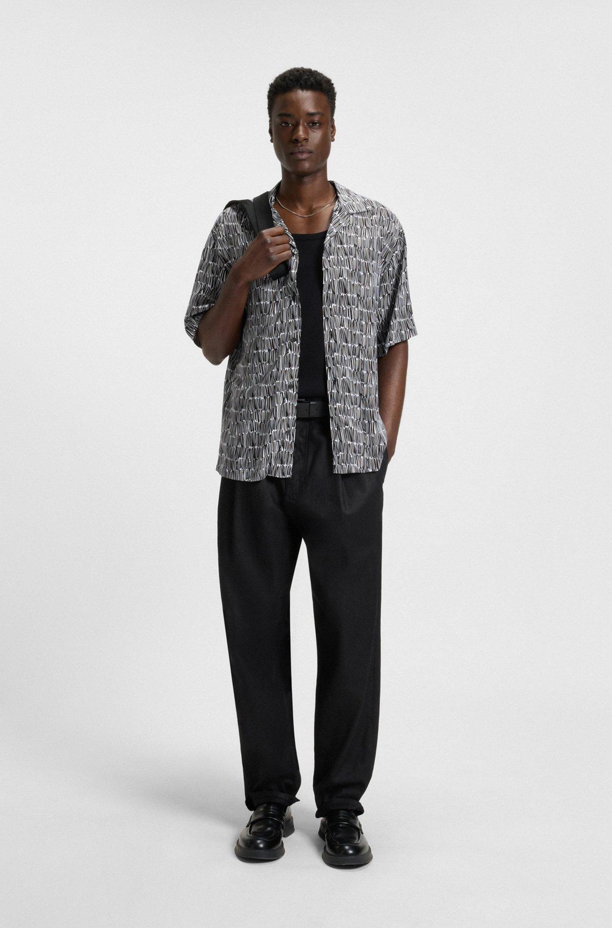 Oversize-fit shirt with abstract print Product Image