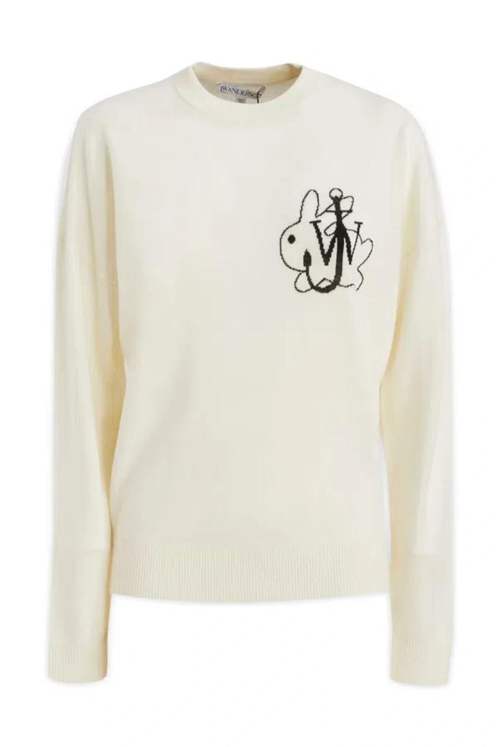 JW ANDERSON Logo Intarsia Knit Crenweck Jumper In 002 Product Image