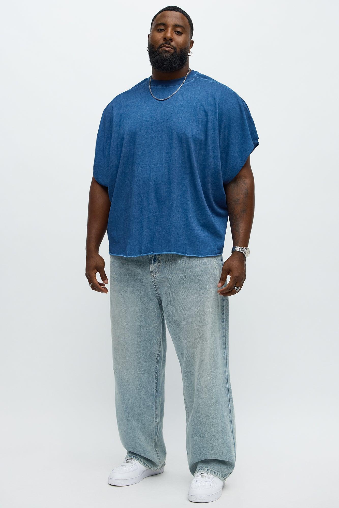 Oversized Float Heavy Jersey Muscle Tee - Navy Male Product Image