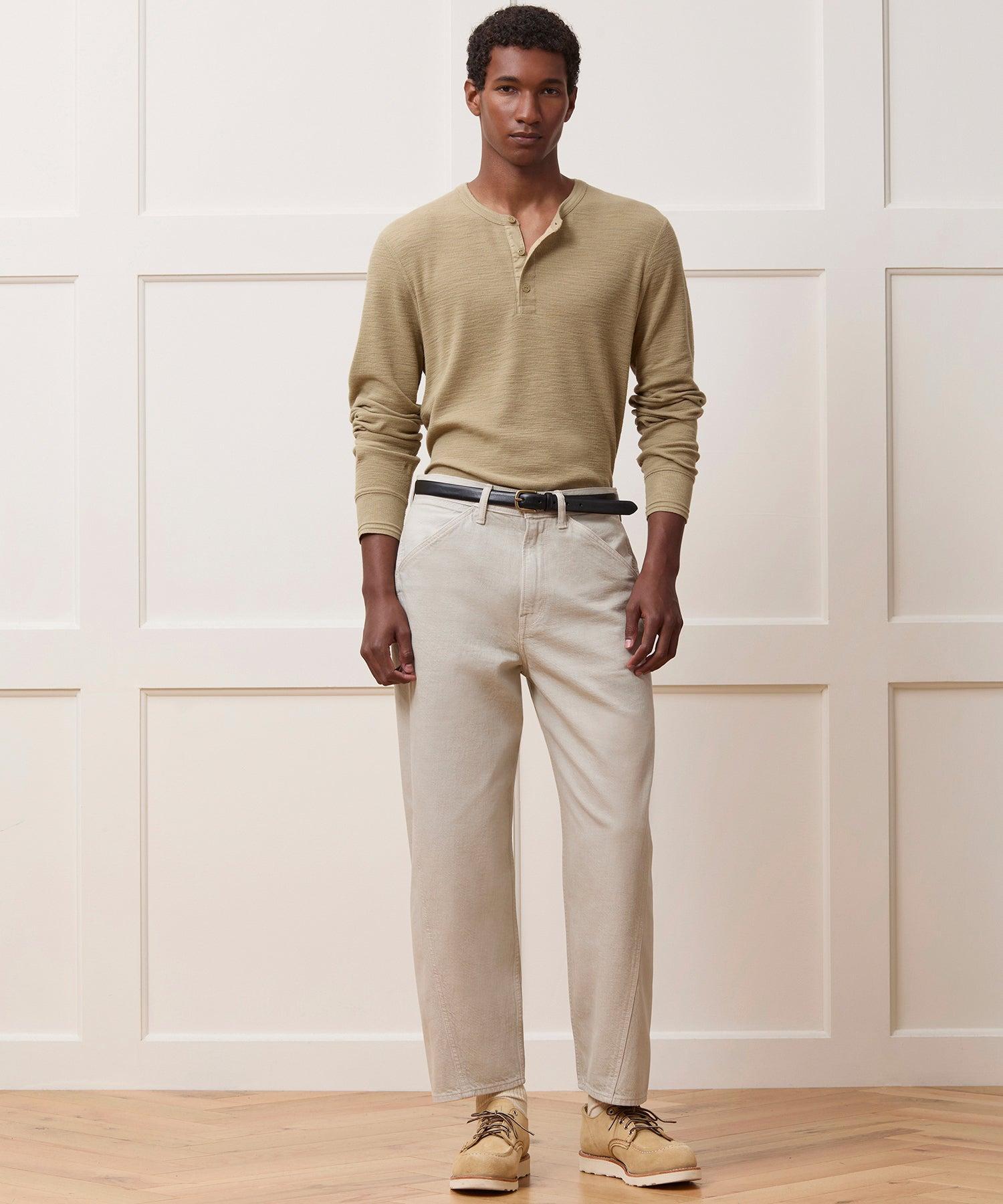 Lightweight Mini Waffle Henley in Baja Dunes Product Image