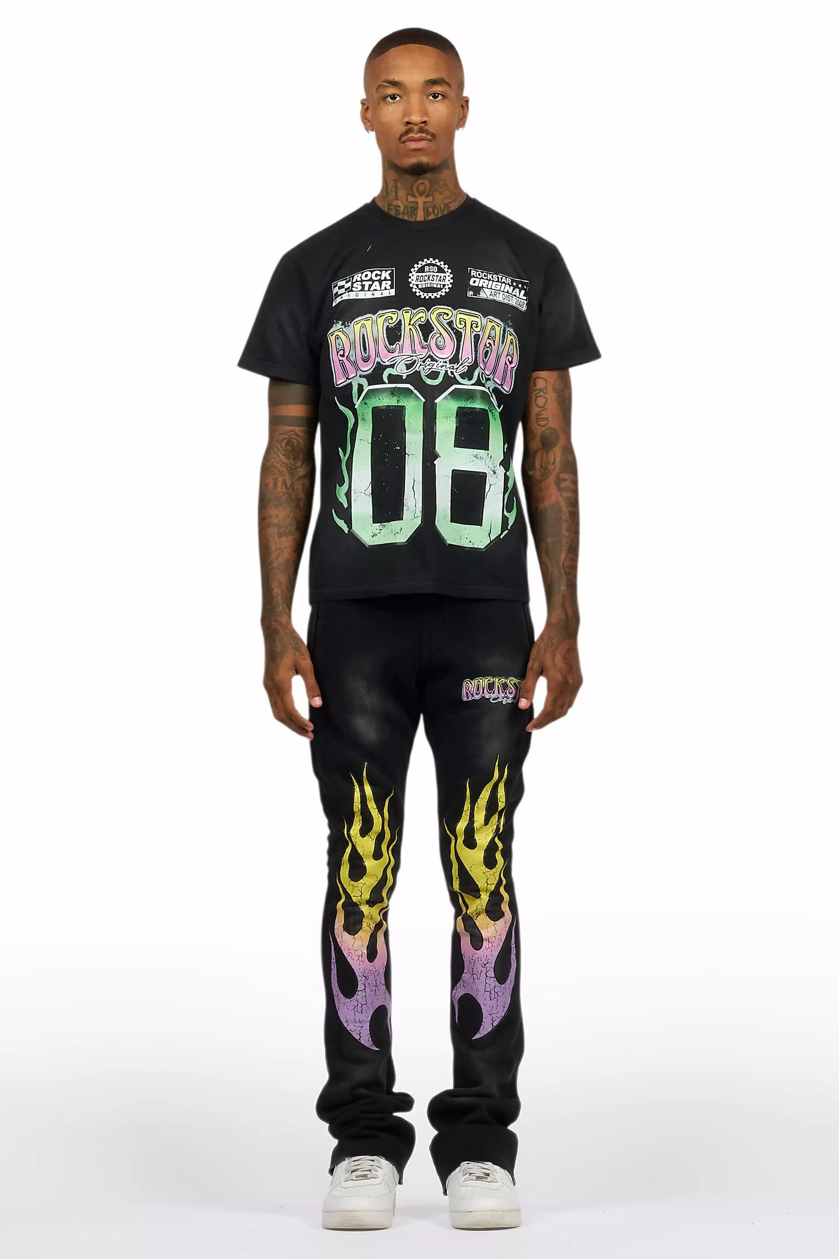 Quito Black T-Shirt/Stacked Flare Track Set Male Product Image