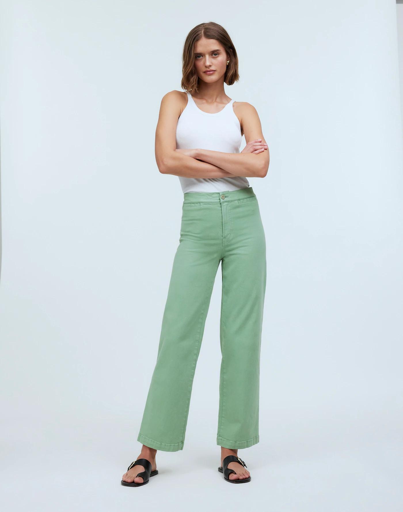 The Petite Emmett Wide-Leg Crop Pant: Welt Pocket Edition Product Image