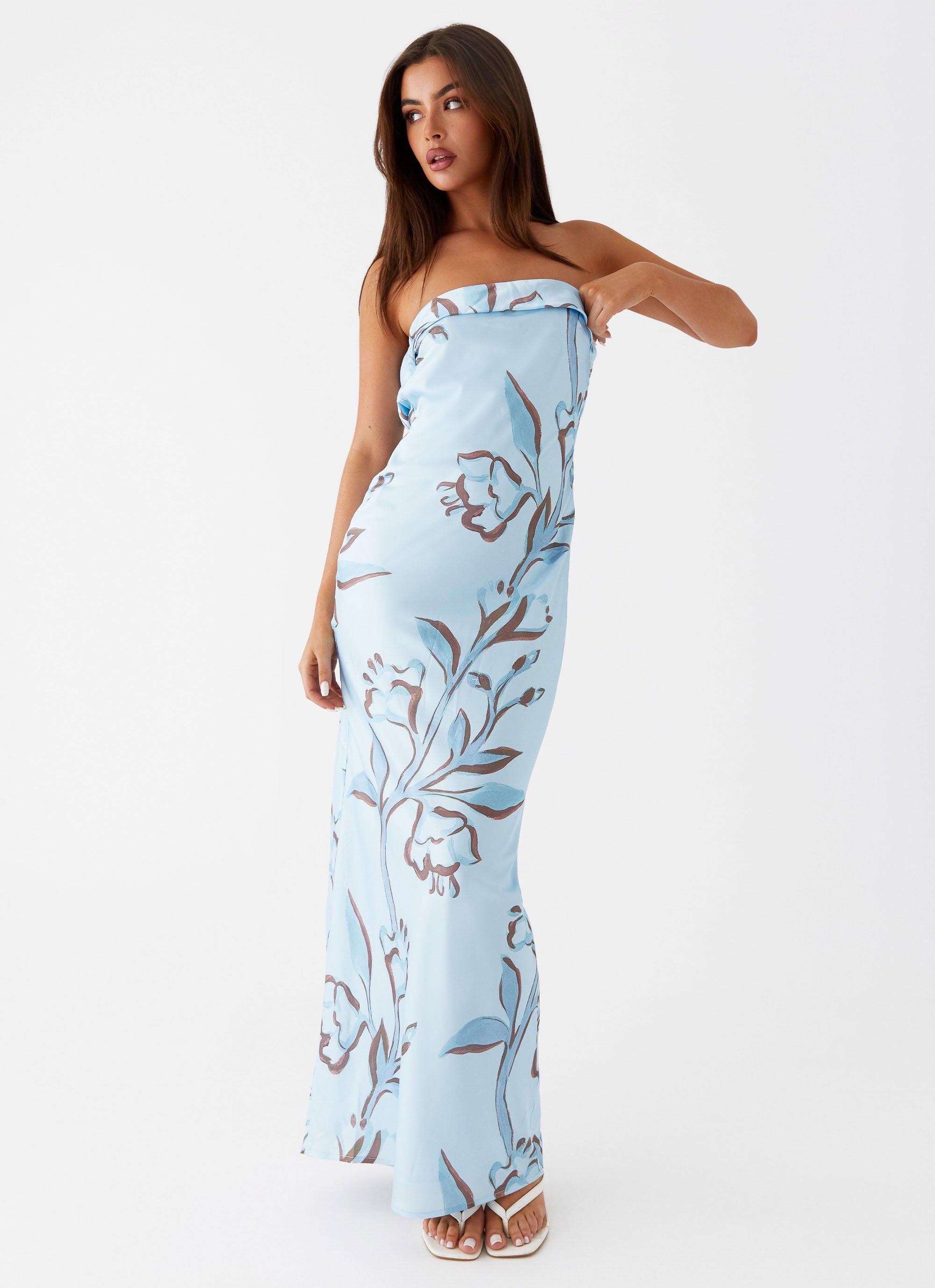 Summer Lover Maxi Dress - Blue Floral Product Image