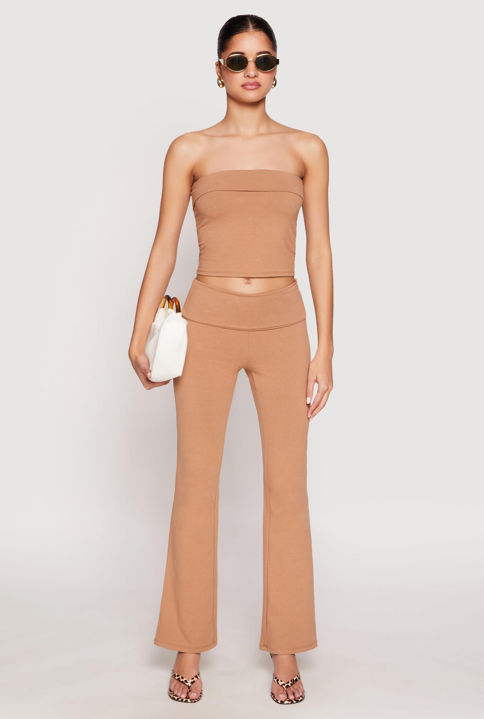 Womens Almost Famous Fold Over Waist Pants Product Image