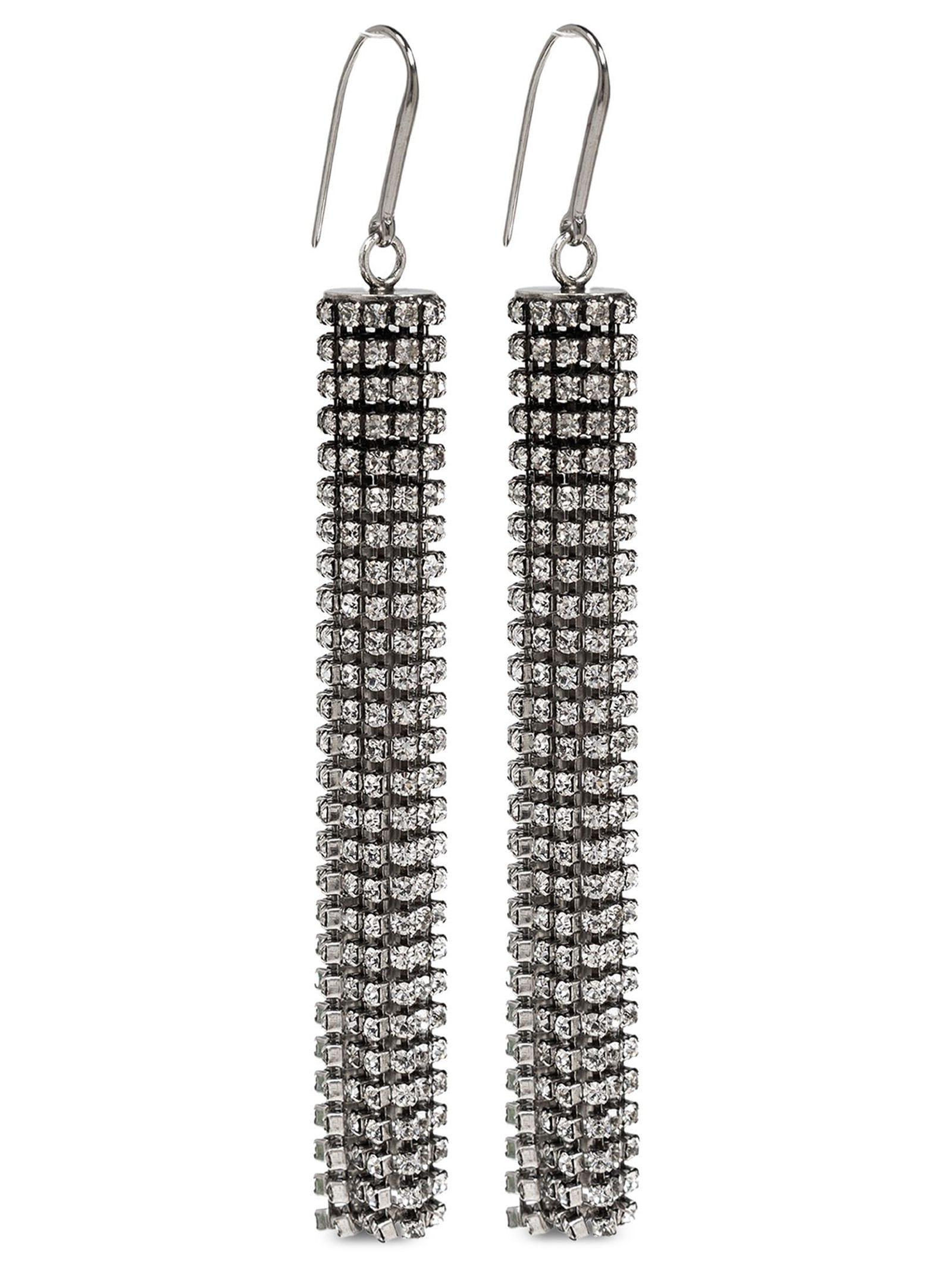 ISABEL MARANT Sparkling Embellished Earrings In Silver Product Image