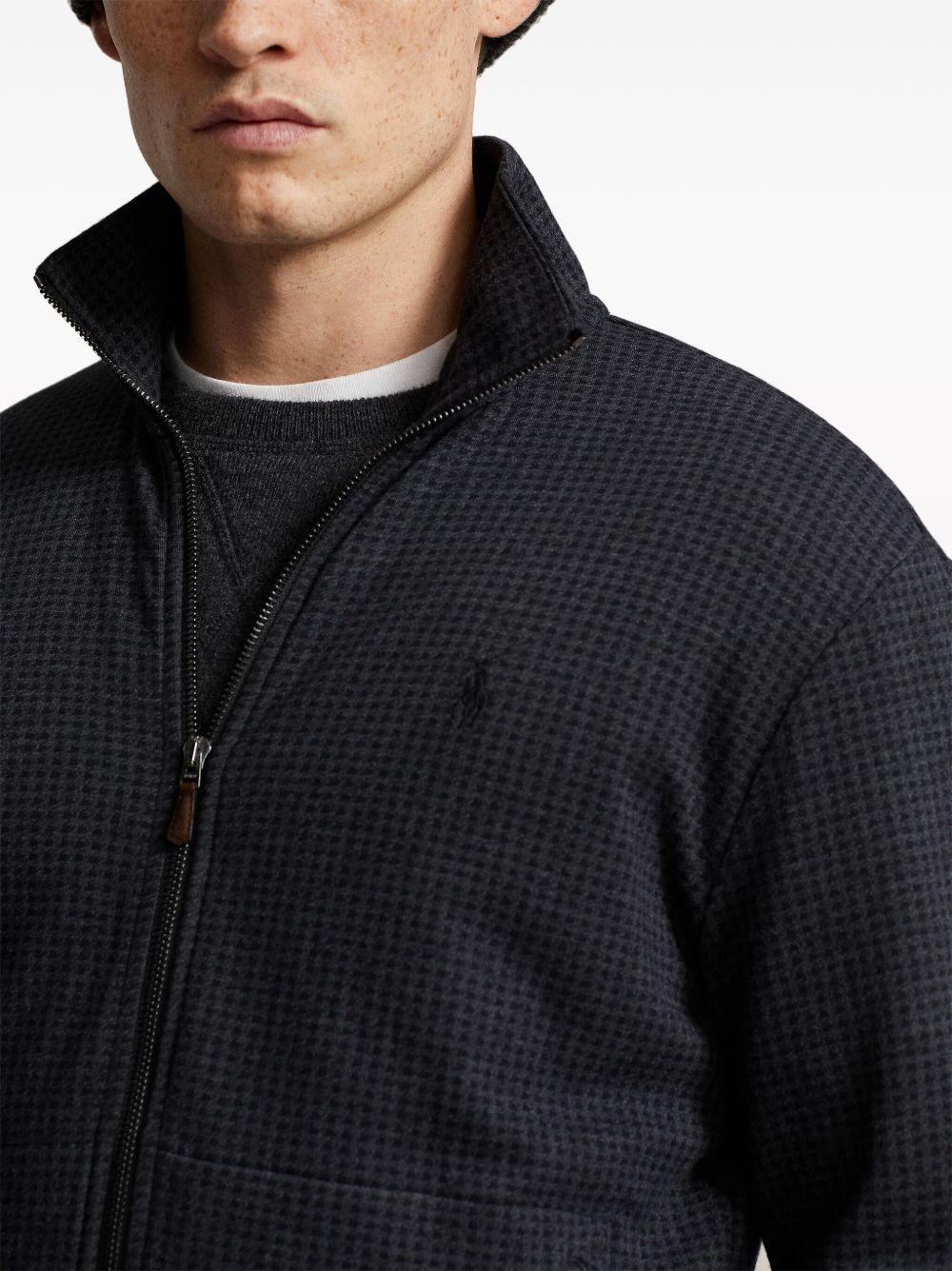 zip-front double-knit cardigan Product Image