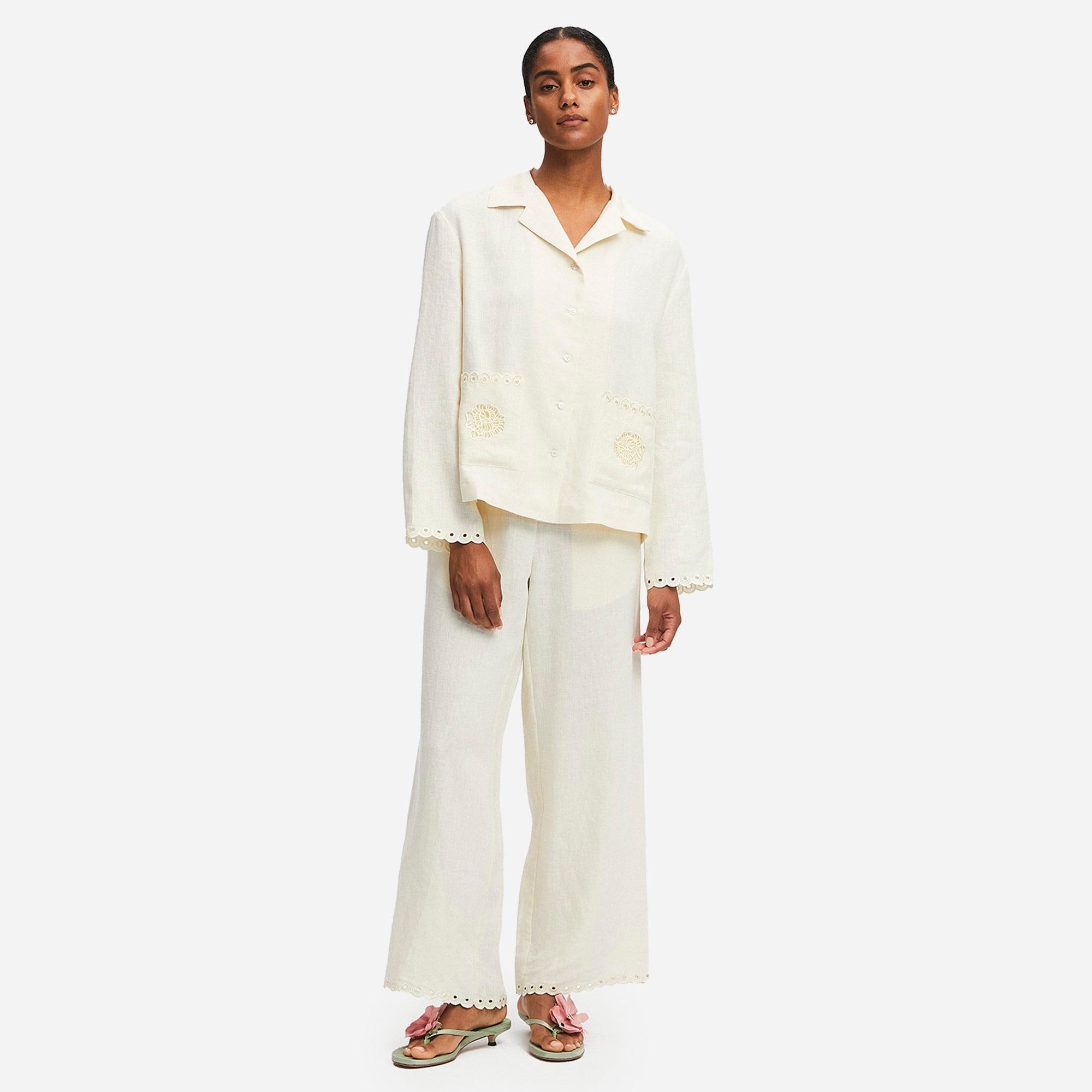 SLEEPER Sofia linen embroidered pant Product Image