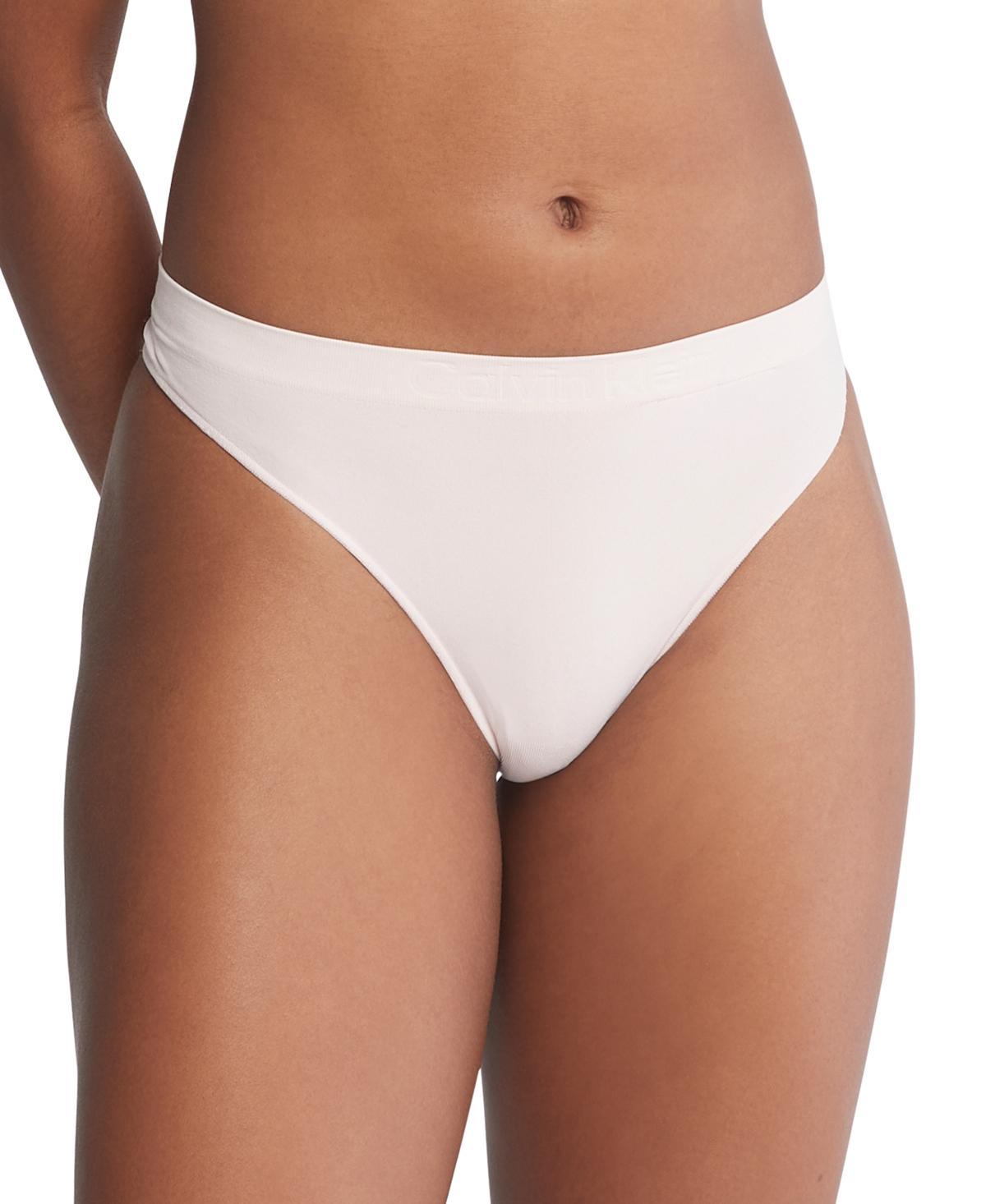 Calvin Klein Womens Bonded Flex Thong - Pink - L Product Image