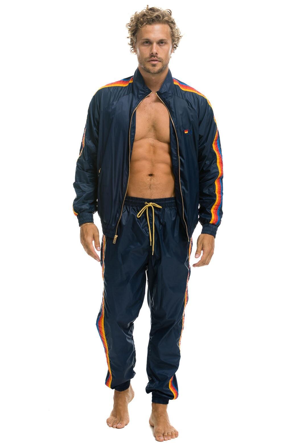 MEN'S 4 STRIPE WINDBREAKER - NAVY Male Product Image