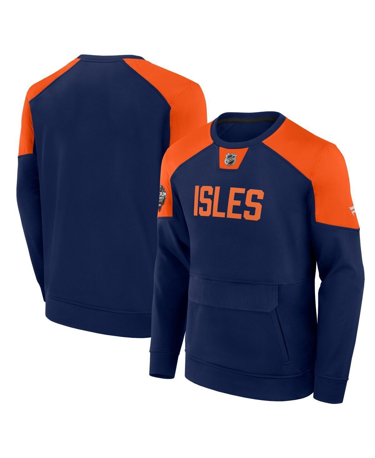 Mens Fanatics Branded Navy New York Islanders 2024 NHL Stadium Series Authentic Pro Fleece Logo Pullover Sweatshirt Isl Blue Product Image