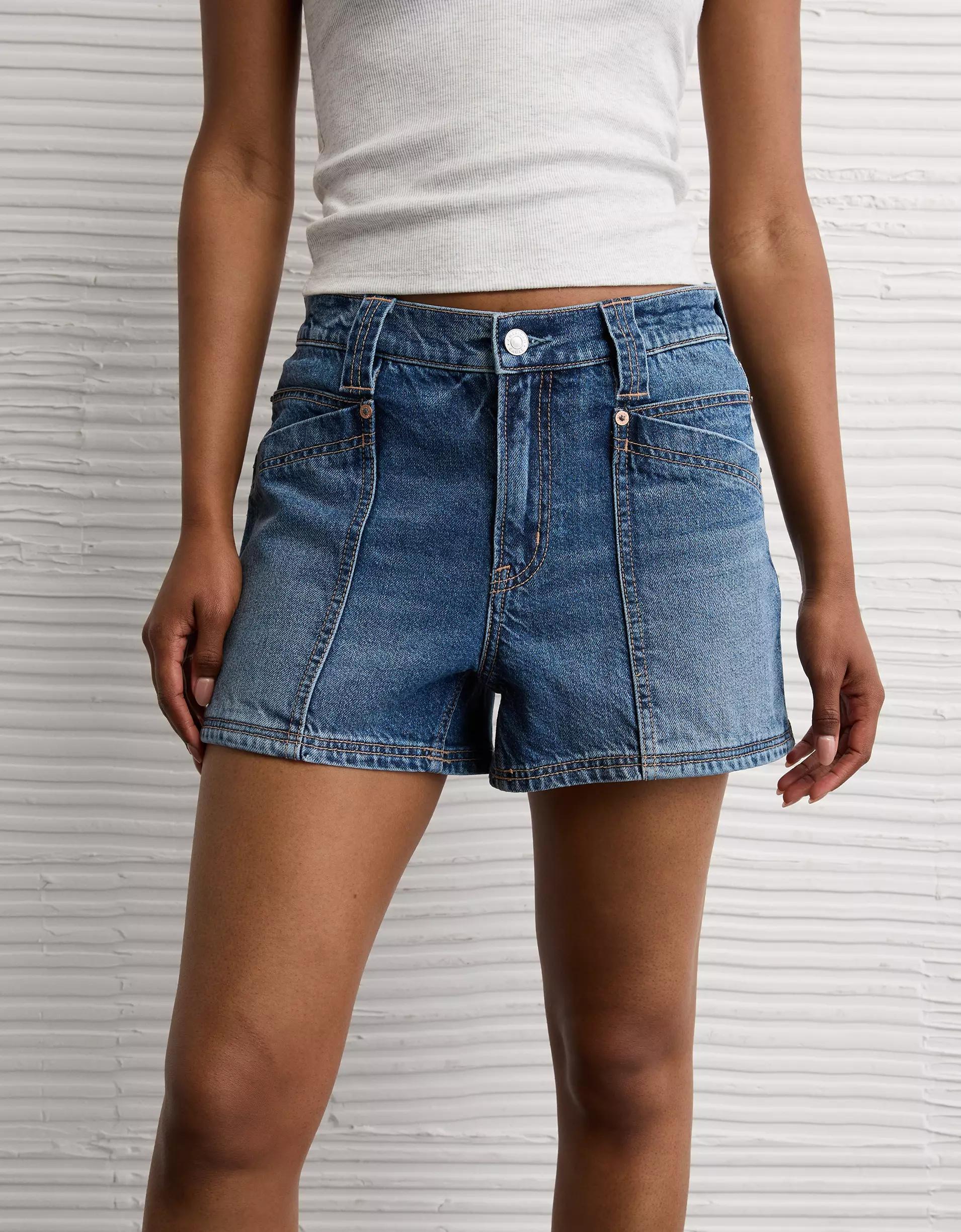 AE Strigid Super High-Waisted Relaxed Denim Utility Short Product Image