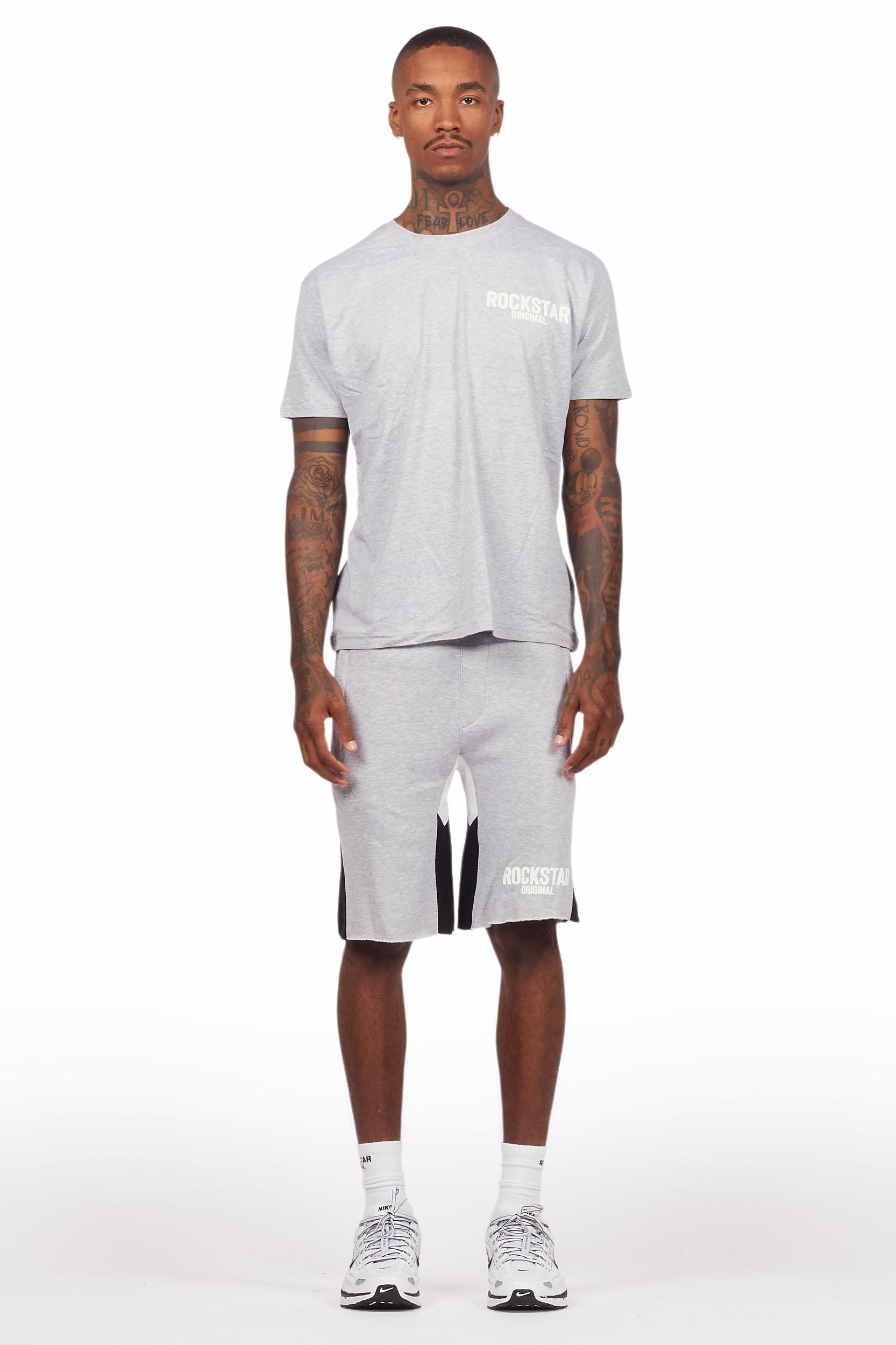 Sana Heather Grey Relaxed T-Shirt/Short Set Male Product Image