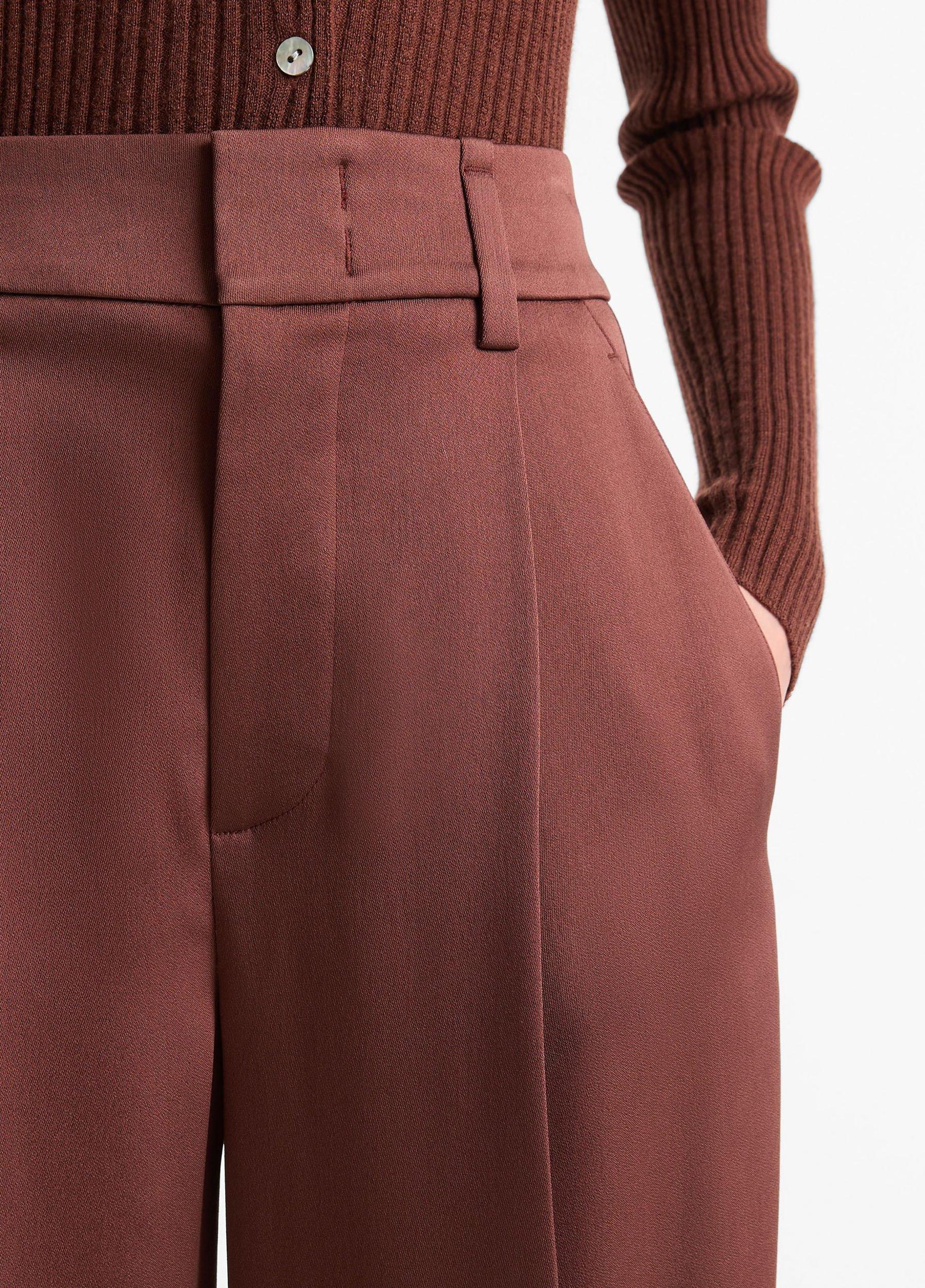 High-Waist Fluid Satin Wide-Leg Trouser Product Image