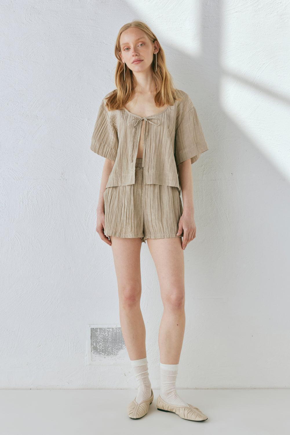The Sea & I Smock Top Taupe Product Image