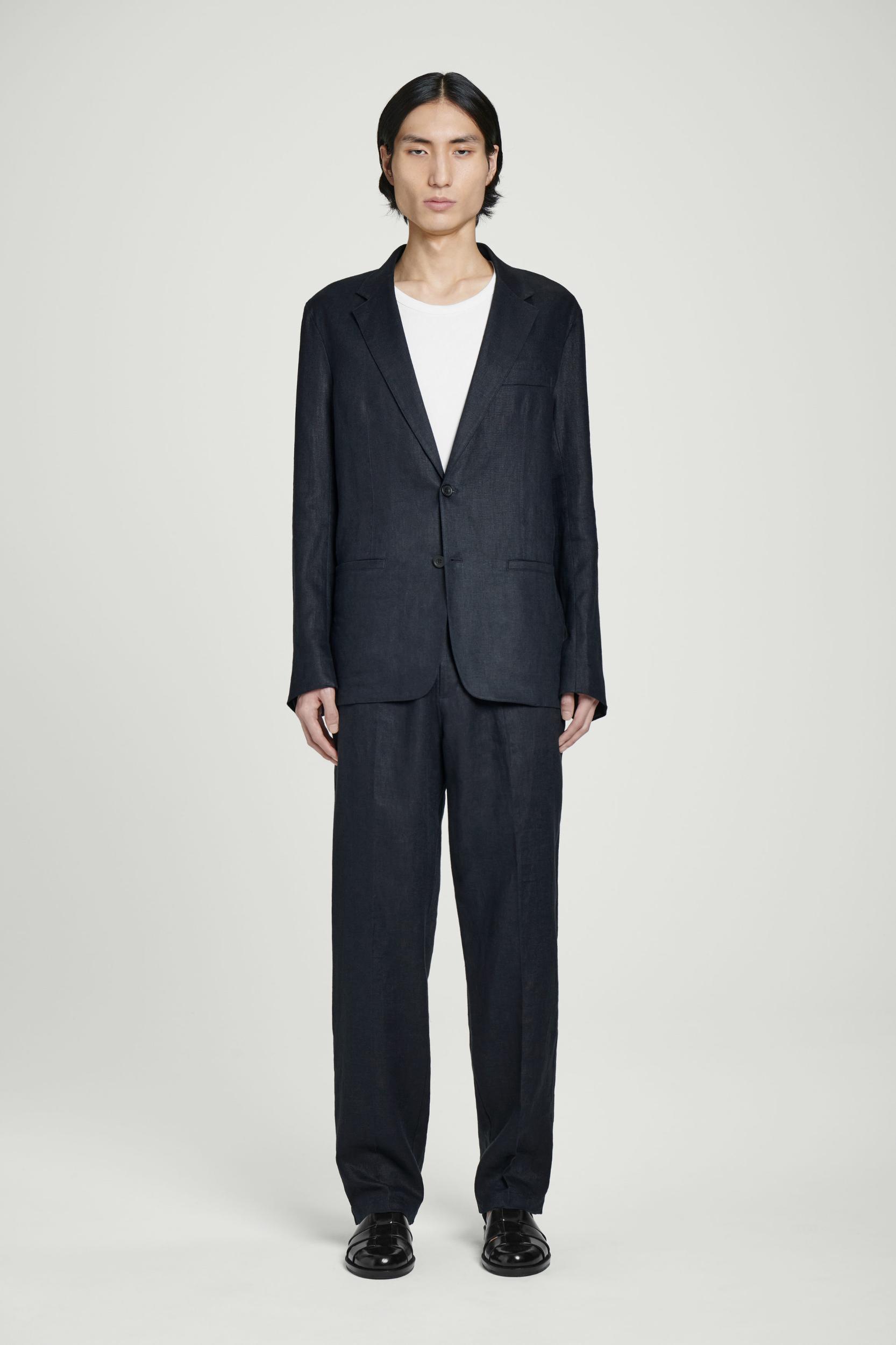 RELAXED LINEN TAPERED PANTS Product Image