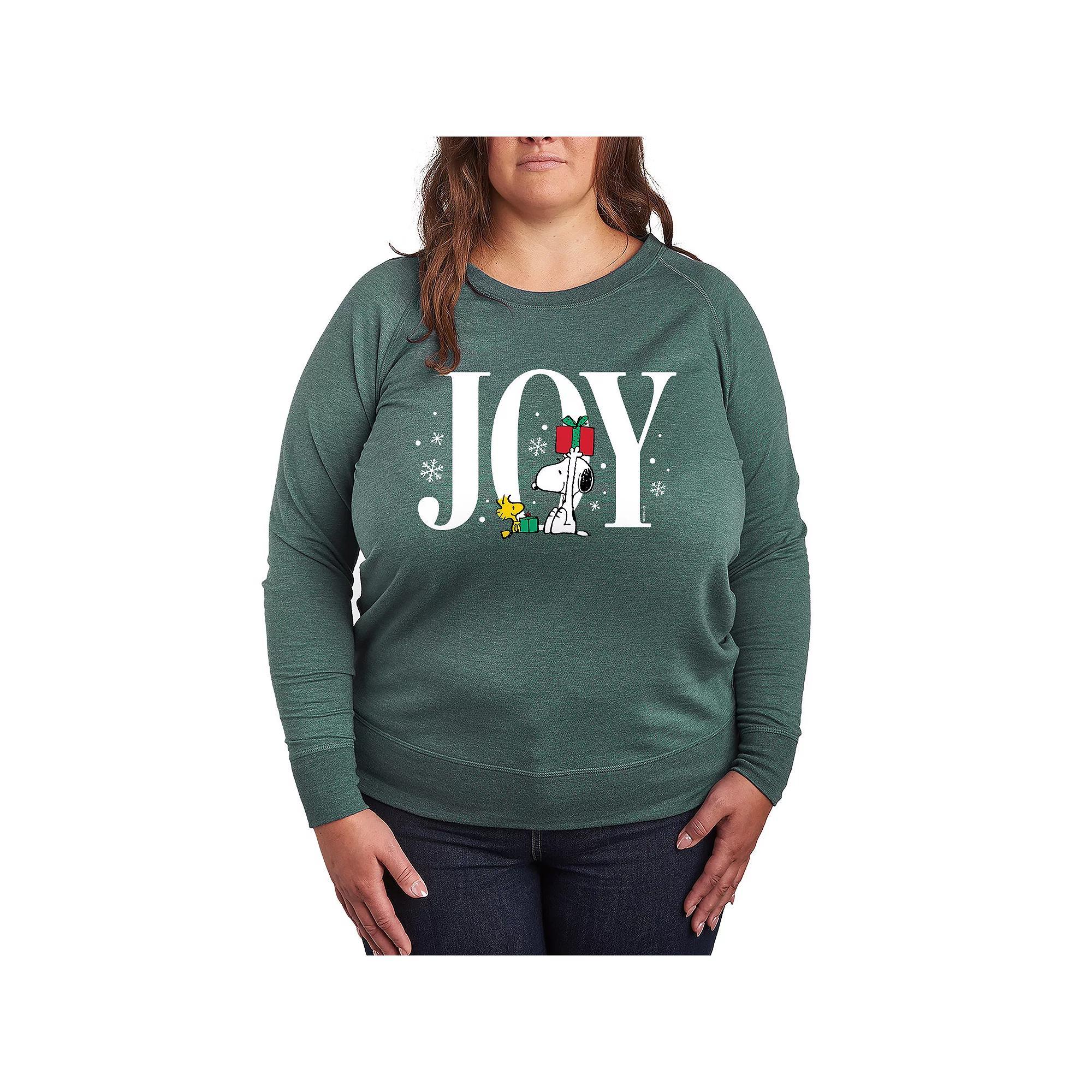 Women's Peanuts Snoopy & Woodstock Joy French Terry Long Sleeve Tee,  Product Image