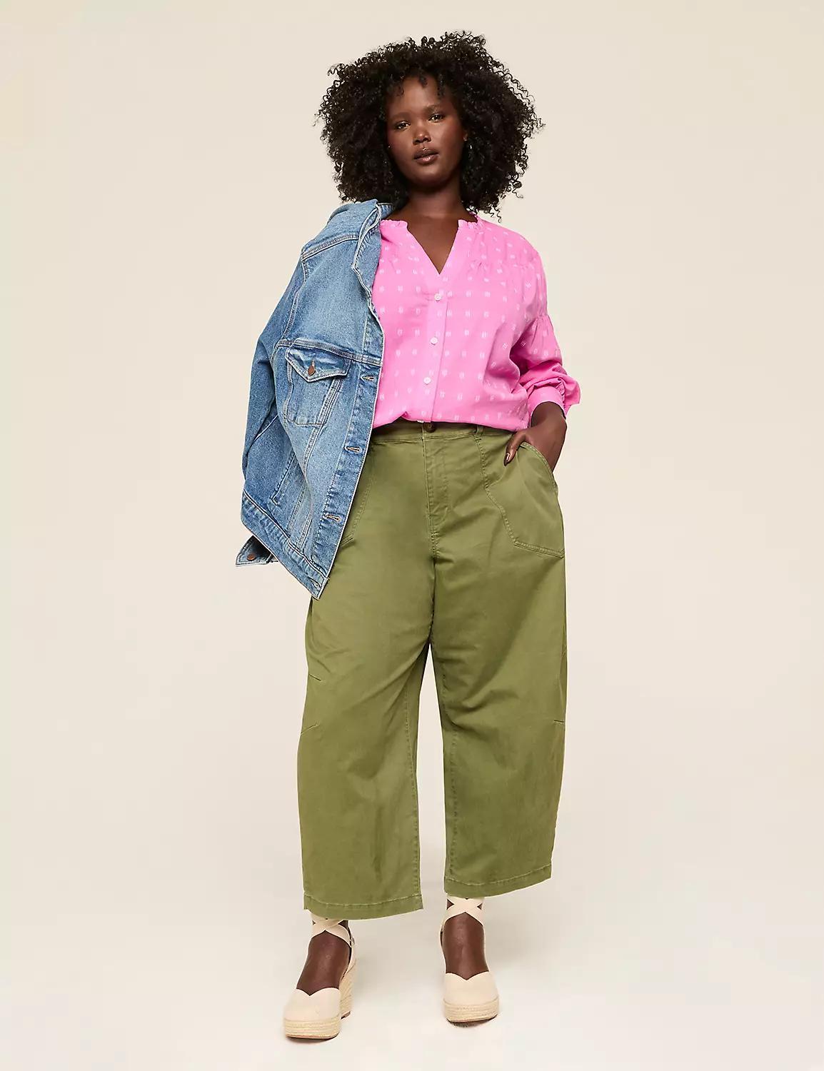 Curved Cropped Barrel Pant Product Image