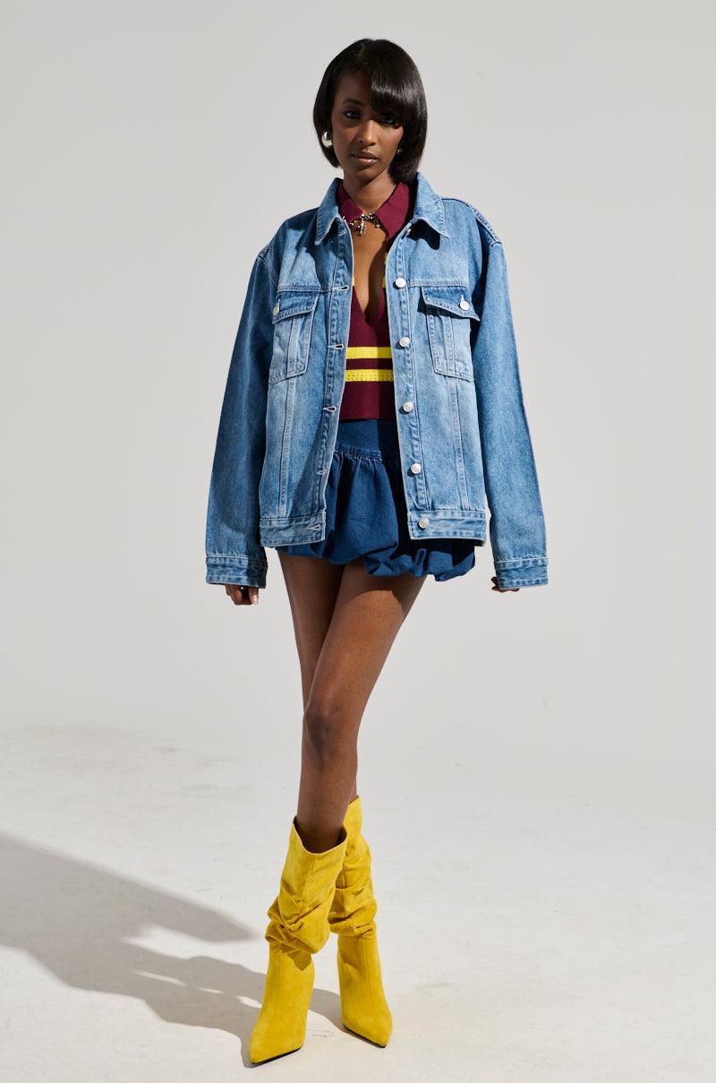 GOTTA GO OVERSIZED DENIM JACKET Product Image