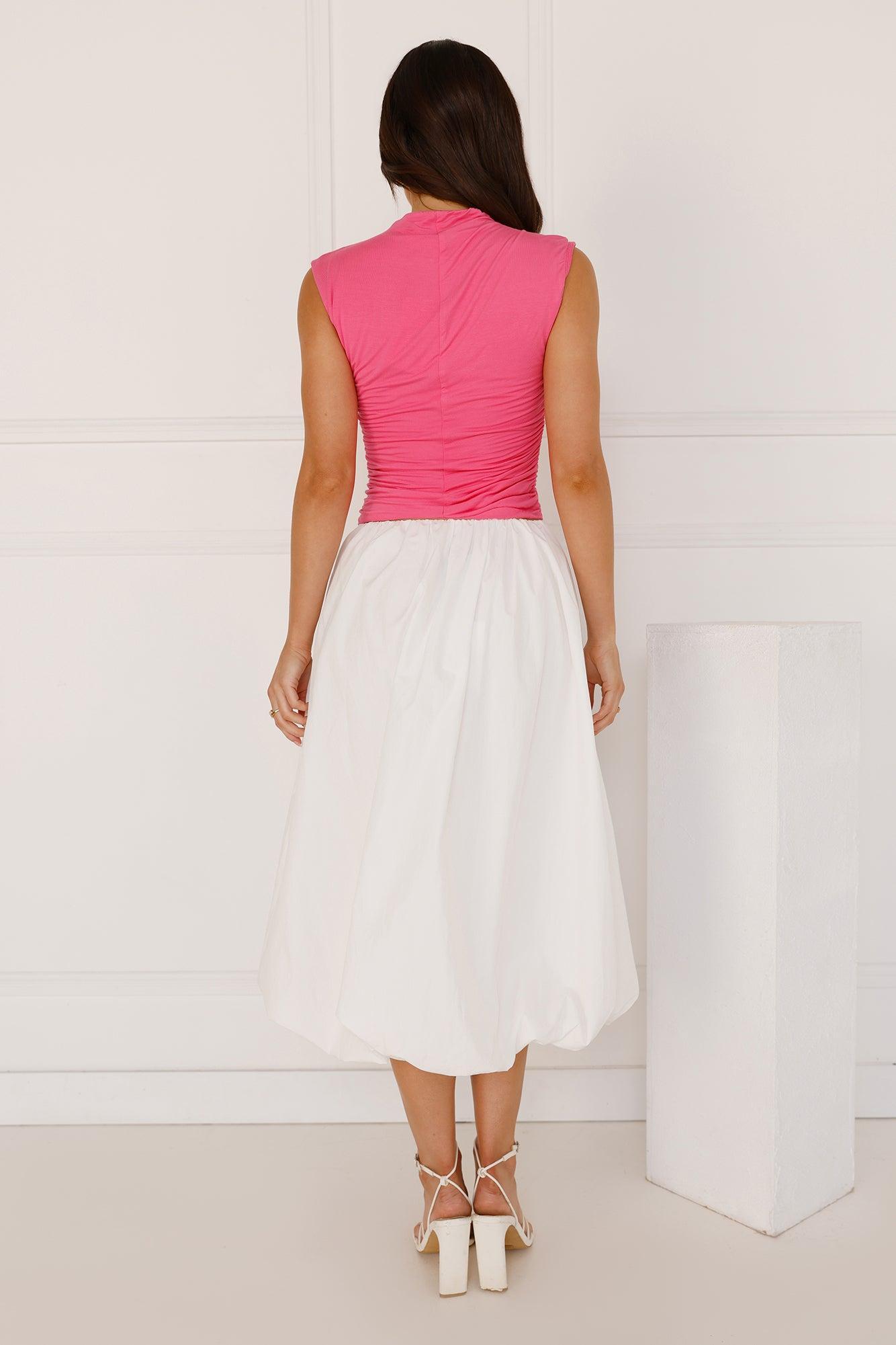 Get The Look Bubble Midi Skirt White Product Image