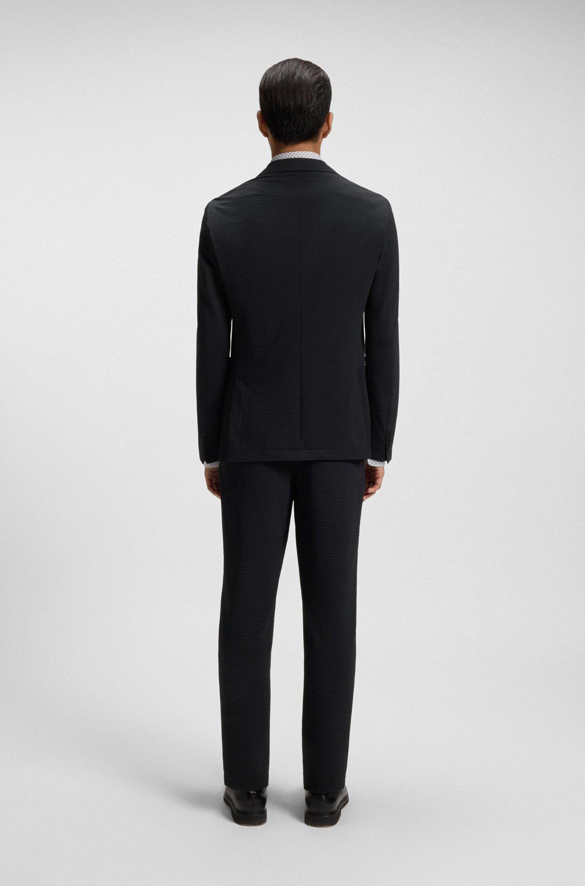 Slim-fit suit jacket in stretch seersucker Product Image