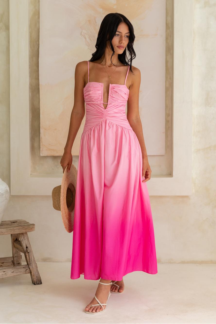 Caramel Latte Maxi Dress Pink Product Image