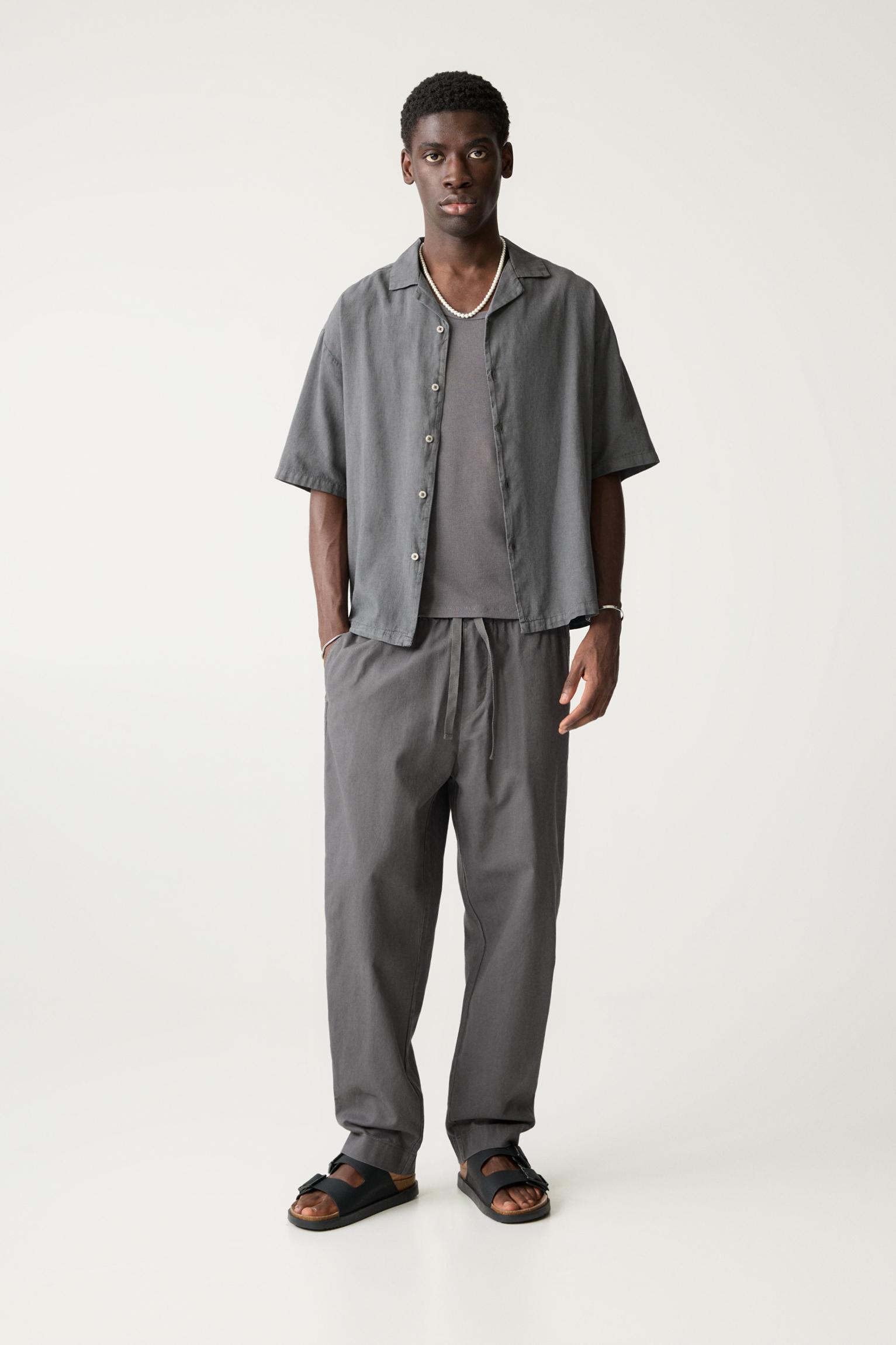 Linen blend sweatpants Product Image